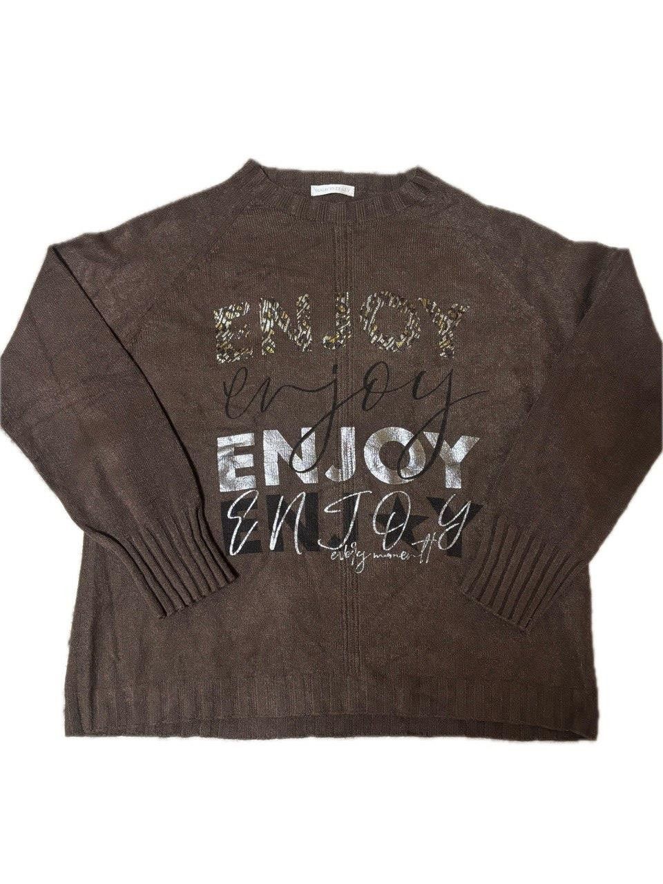 CAMILLA Camilla Italy Brown “ENJOY” Knit Sweater – One Size Size ONE SIZE - 2 Thumbnail