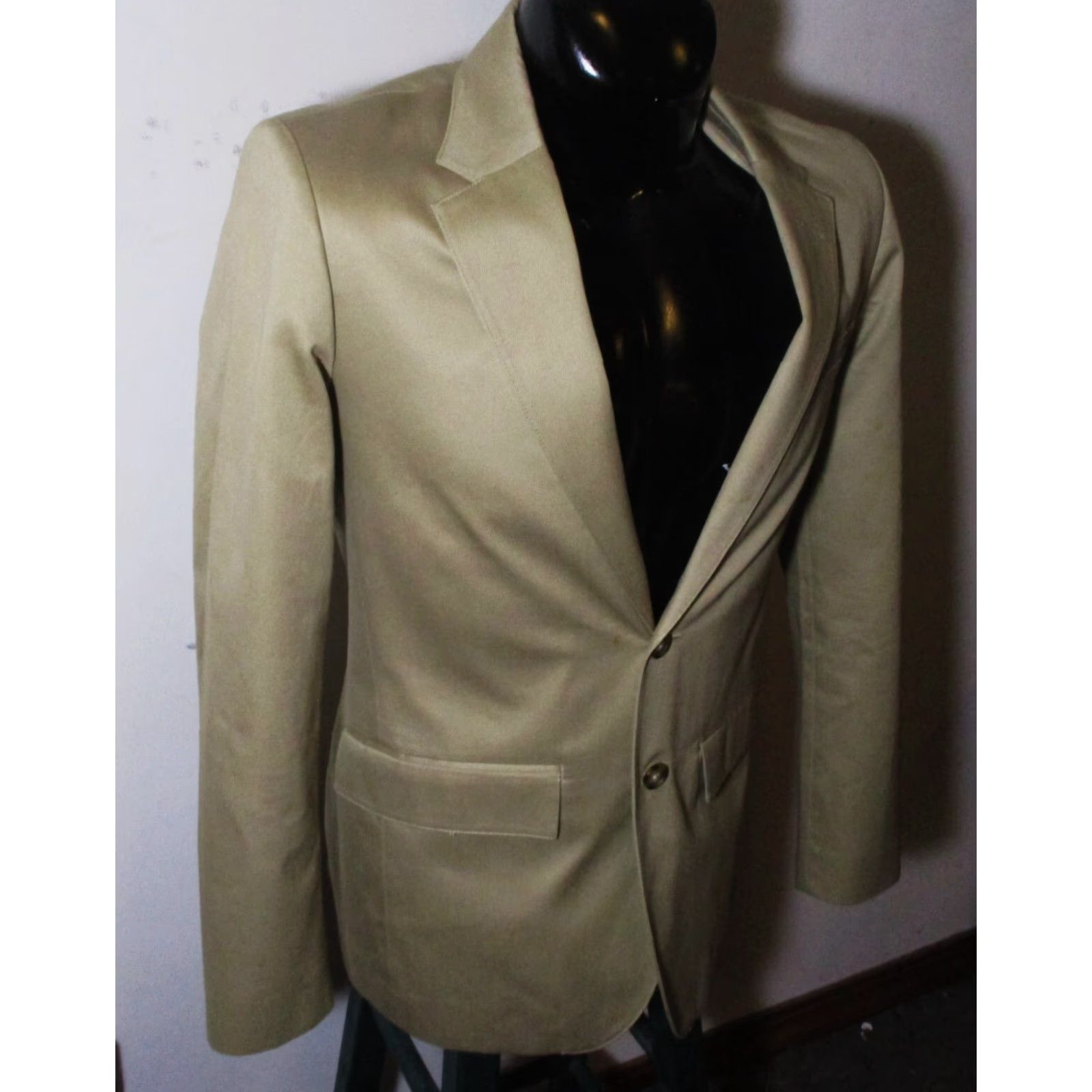 Vintage L.L. Bean Blazer Shirt Men's Khaki Tan 100% Cotton NWOT Size 36 Vintage No Size 36R - 3 Thumbnail