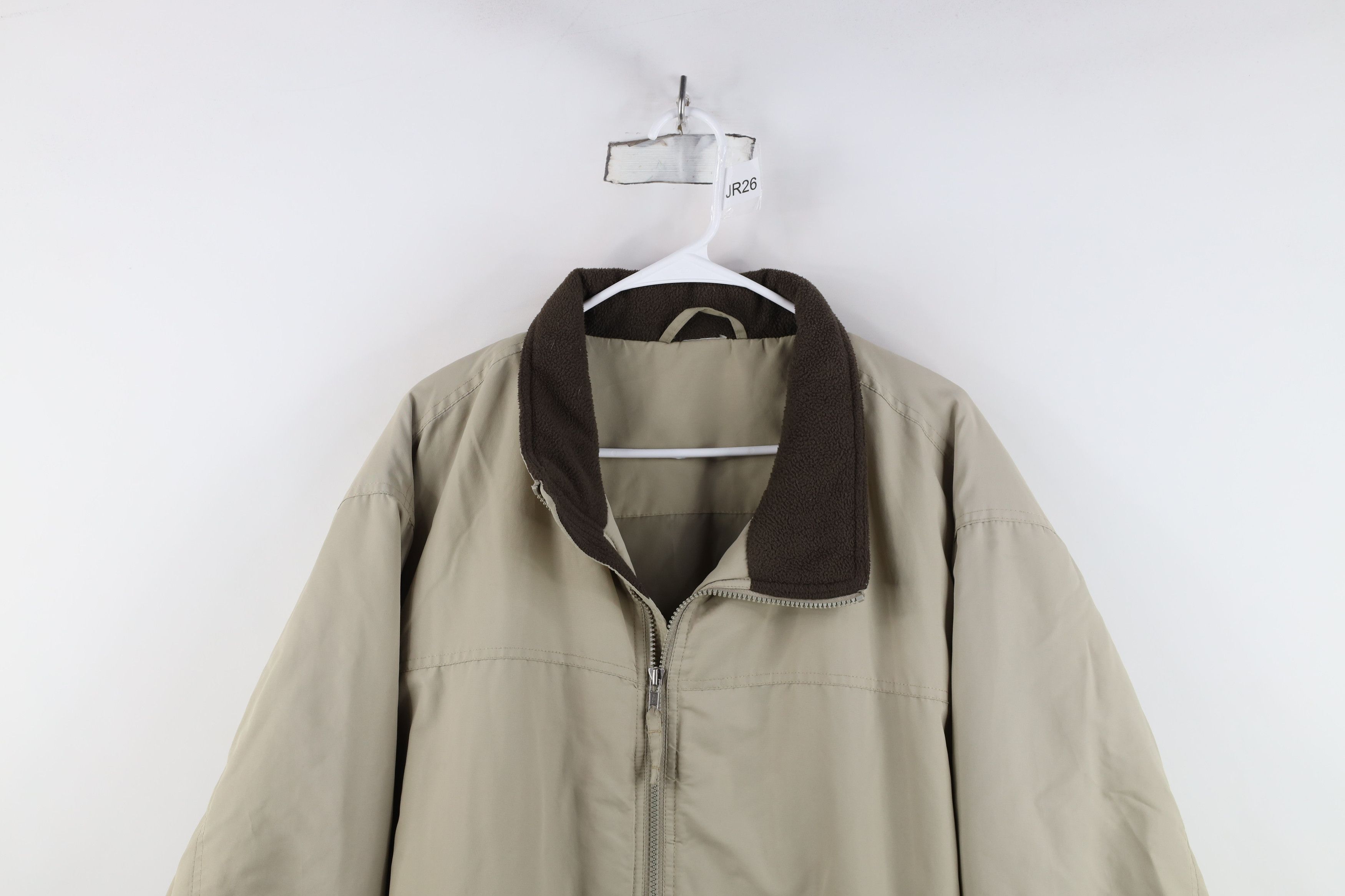 Vintage Vintage 90s Streetwear Blank Full Zip Bomber Jacket Beige Size US XXL / EU 58 / 5 - 2 Thumbnail