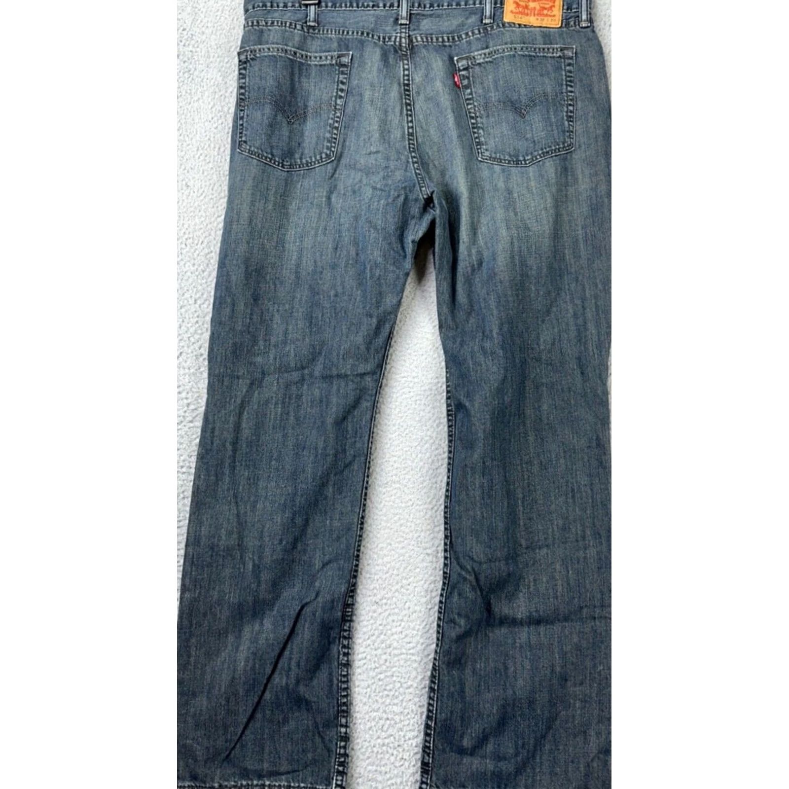 Levi's Levi's 514 Jeans Mens 38X30 Blue Distressed Slim Straight Red Tab Denim Pants Shirt Size US 38 / EU 54 - 2 Thumbnail
