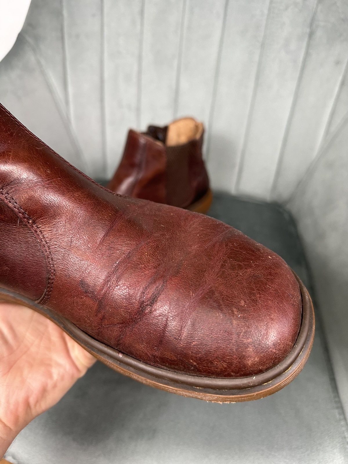 Dr. Martens × Vintage Dr. Martens Lyme Chelsea Boots Leather Men’s Brown 42 Size 9 Size US 9 / EU 42 - 11 Thumbnail