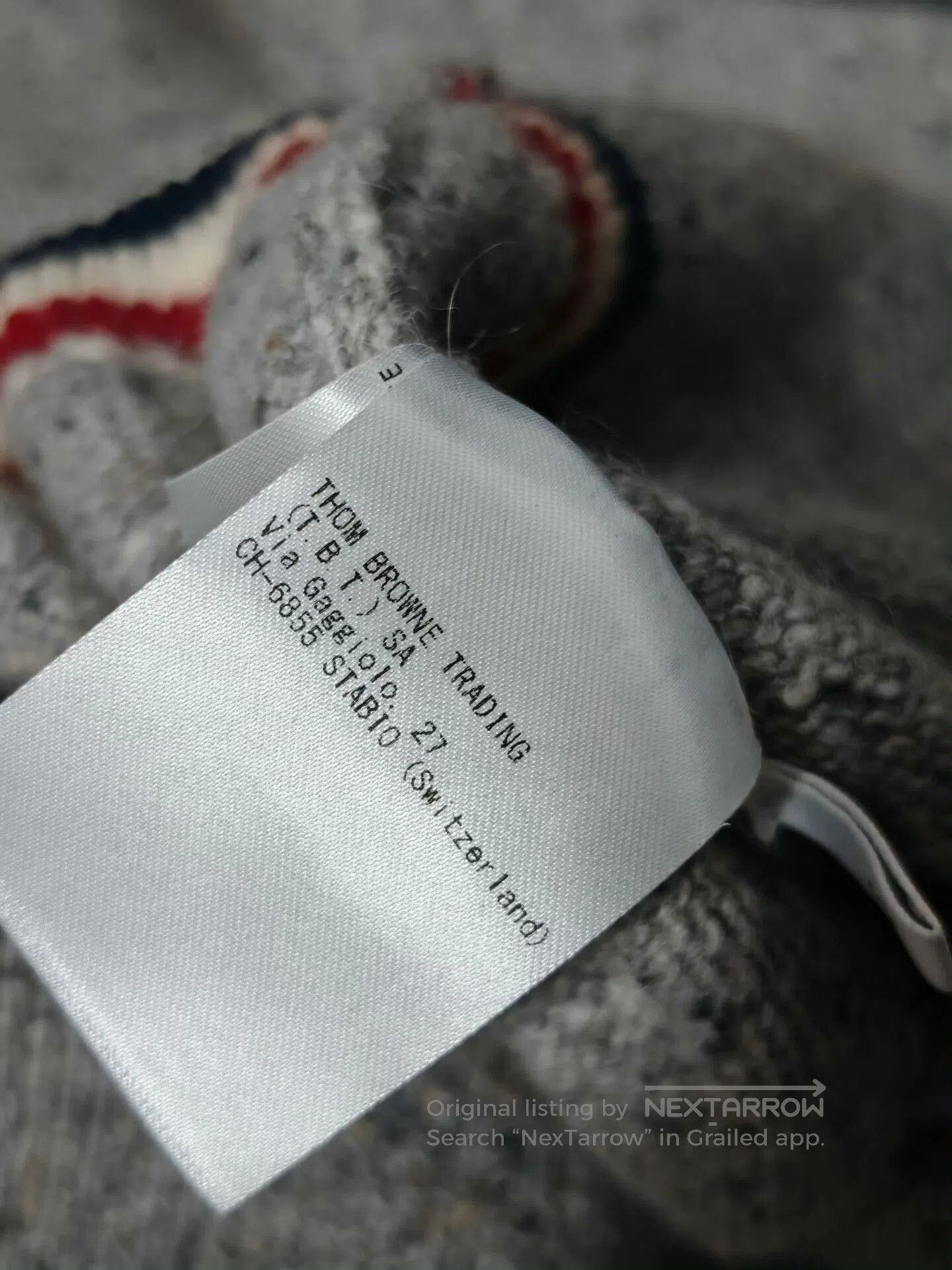 Thom Browne Gray Stripe Christmas Dog Wool Sweater. Size US XS / EU 42 / 0 - 7 Thumbnail