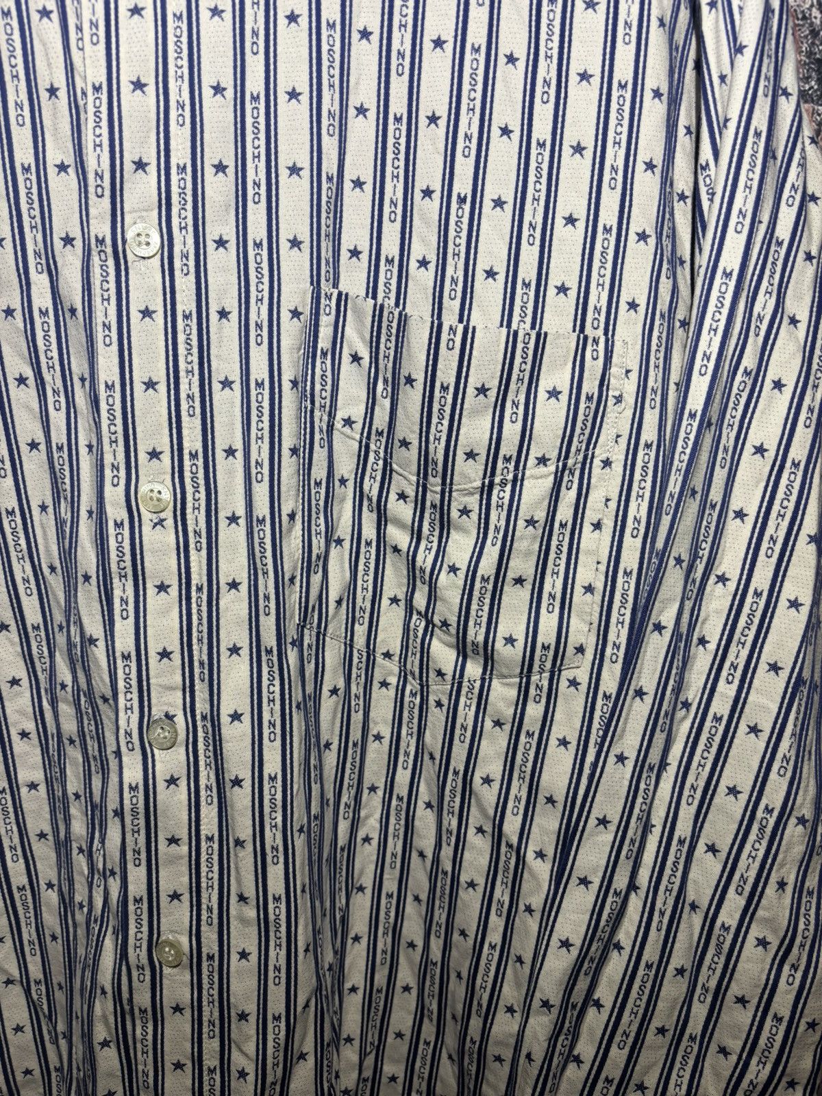 Moschino Vintage Moschino Jeans Logo Star Stripe Button-Up Shirt XL Size US XL / EU 56 / 4 - 5 Thumbnail