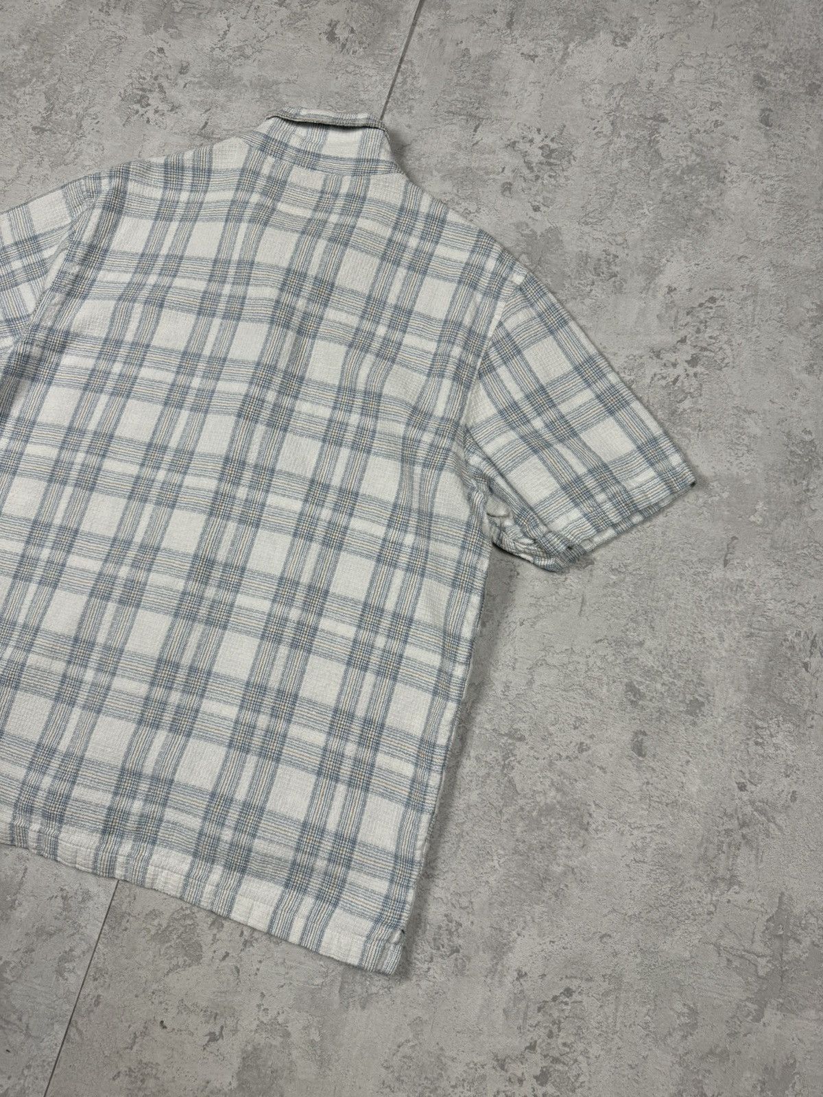 Folk Folk Linen Blend Plaid Short Sleeve Shirt Size XL Blue White Size US XL / EU 56 / 4 - 8 Thumbnail