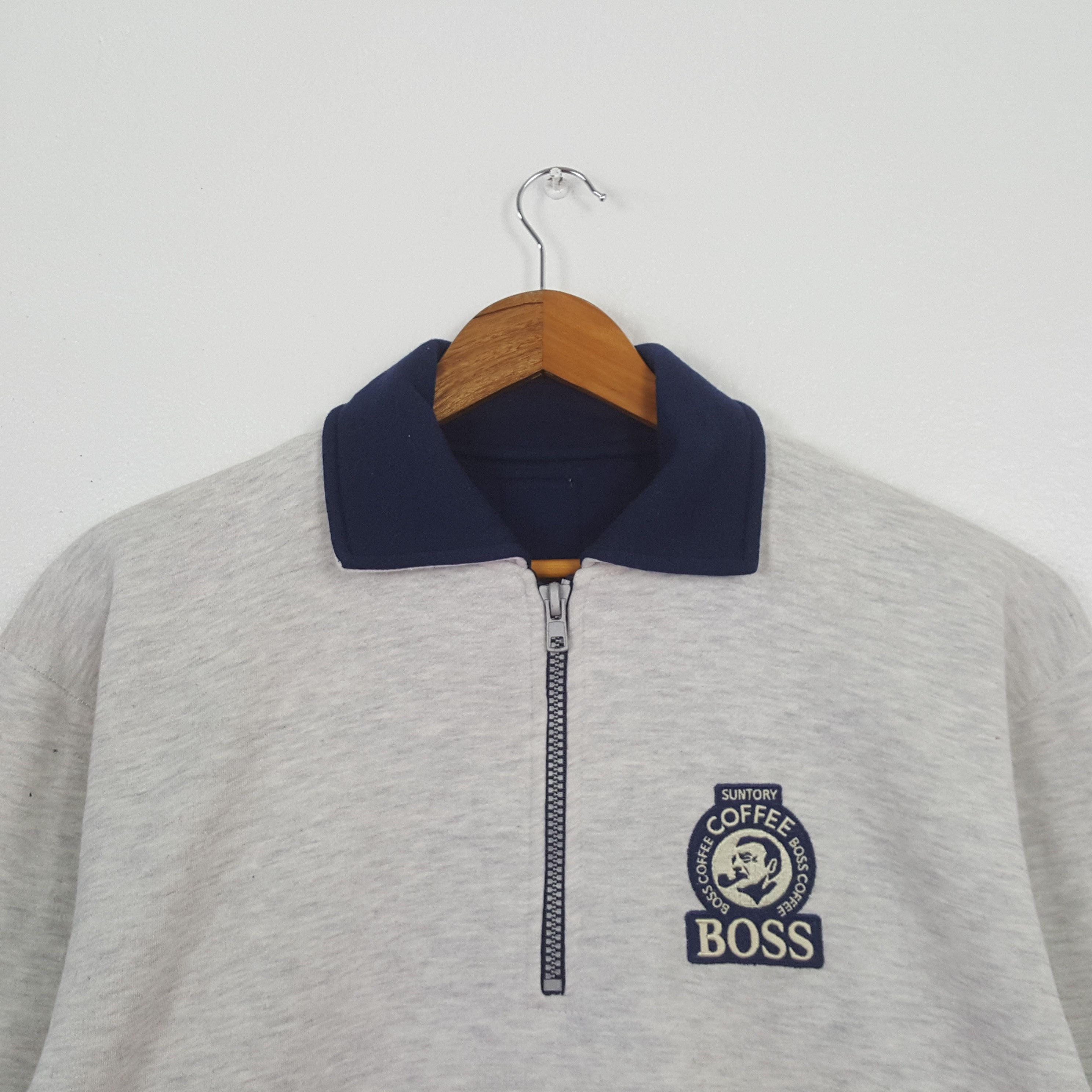 Vintage Vintage Coffee Boss Half Zipper Polos Sweatshirt C323N20 Size US L / EU 52-54 / 3 - 2 Thumbnail