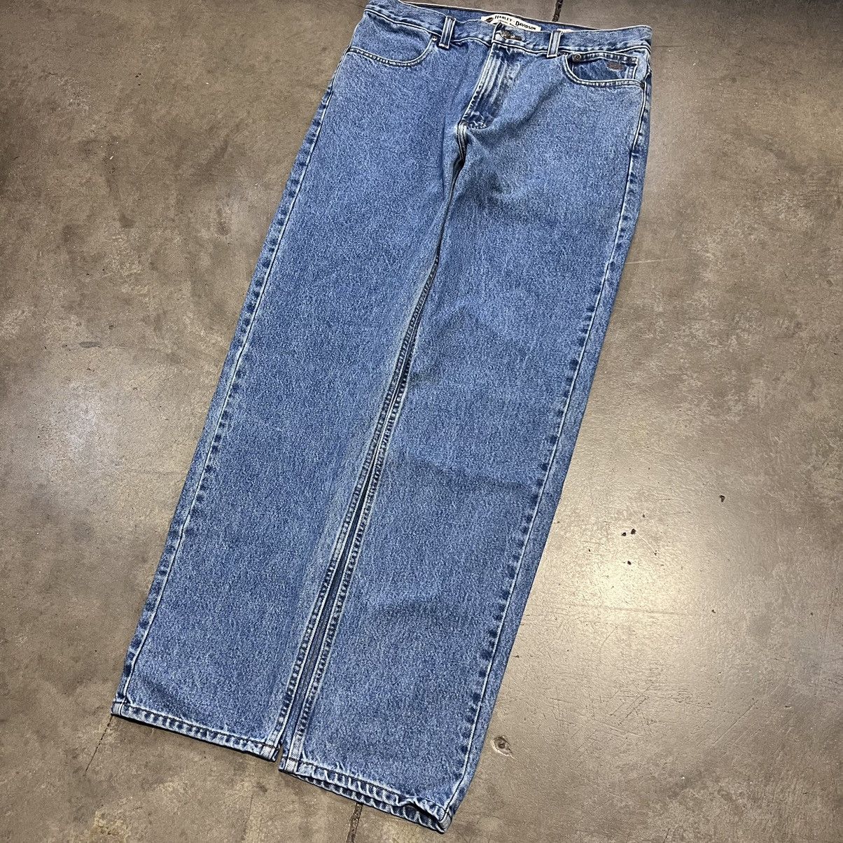 Harley Davidson × Vintage Vintage Y2K Harley Davidson Denim Jeans Medium Wash Straight Size US 36 / EU 52 - 2 Thumbnail