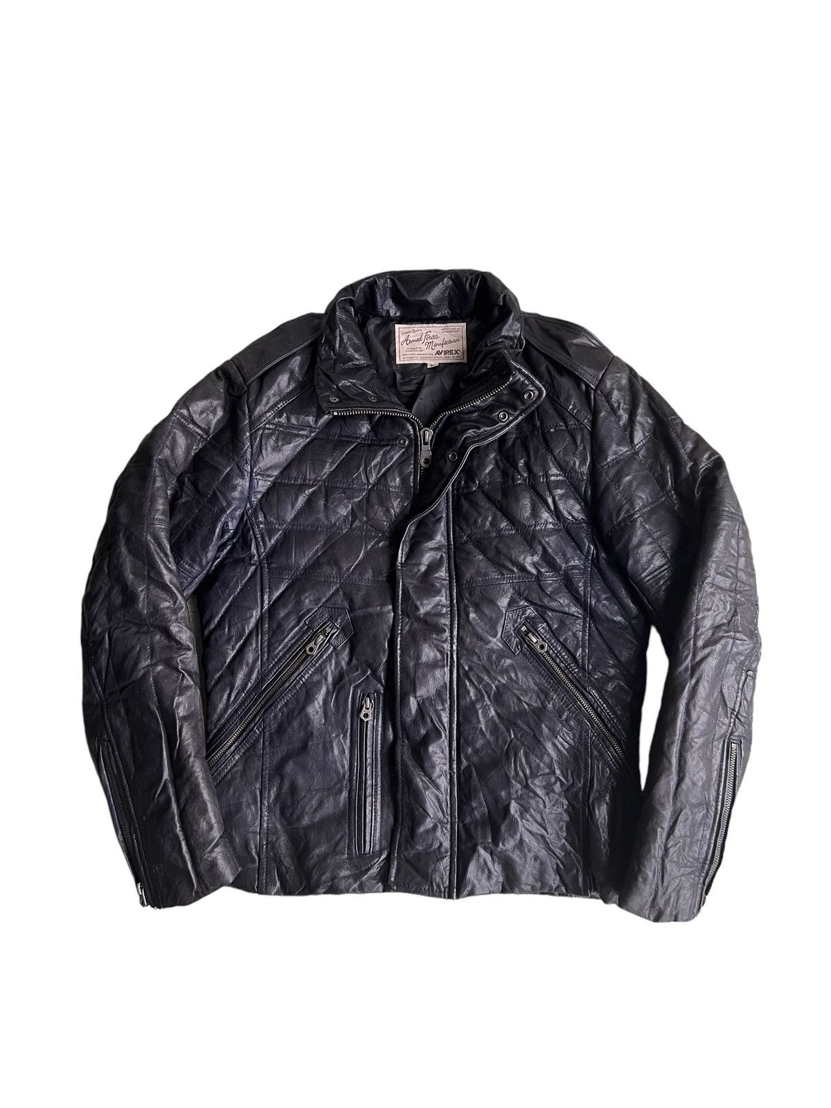 Avirex × Schott Vintage Avirex 💎 Quilted Goatskin Leather Down Biker Jacket Size US S / EU 44-46 / 1 - 5 Thumbnail