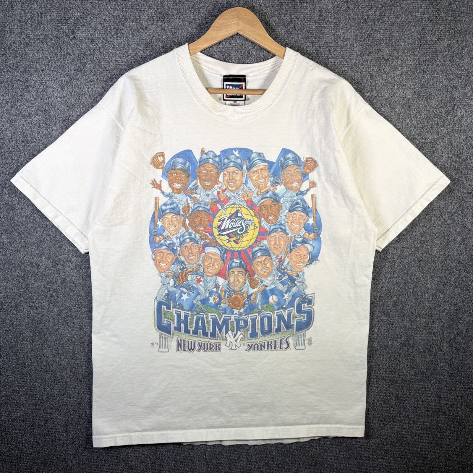 Vintage New York Yankees Shirt Mens Large White 90s 1998