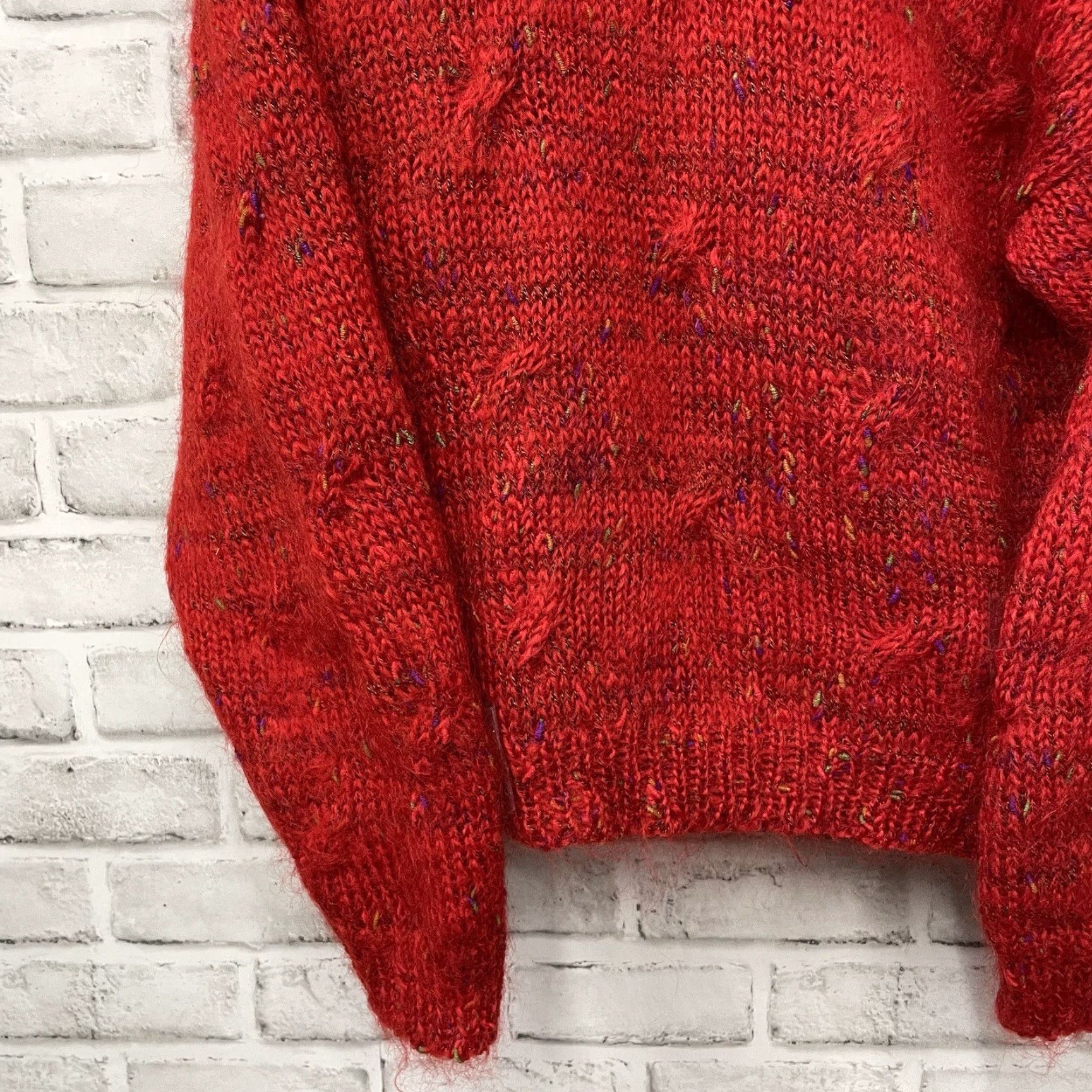 Vintage VINTAGE Pappas Designs Mohair Blend Red Pullover Sweater One Size Fits All Size ONE SIZE - 3 Thumbnail