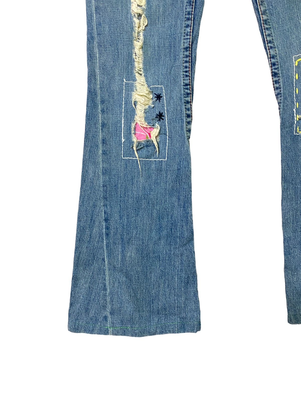 Japanese Brand × Vintage FLARED💥 SISTEMATIC DISTRESSED PATCHES BOOTCUT DENIM JEANS Size US 30 / EU 46 - 7 Thumbnail