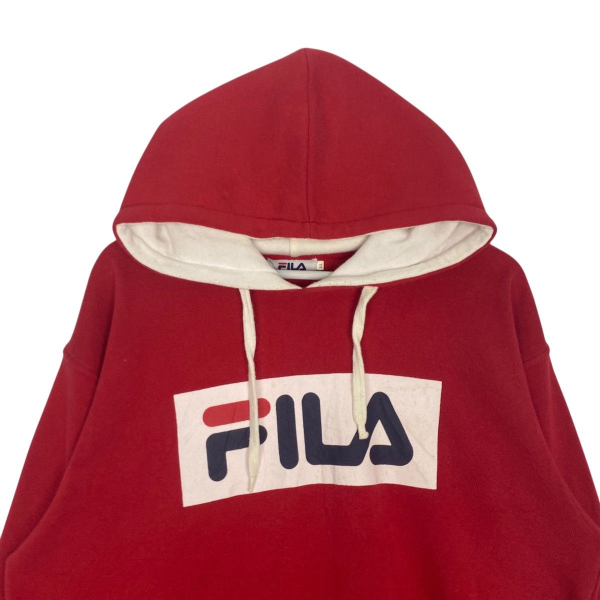 Vintage Vintage Fila Hoodie Patch Logo Red Pullover Jumper Size LL Size US L / EU 52-54 / 3 - 4 Thumbnail