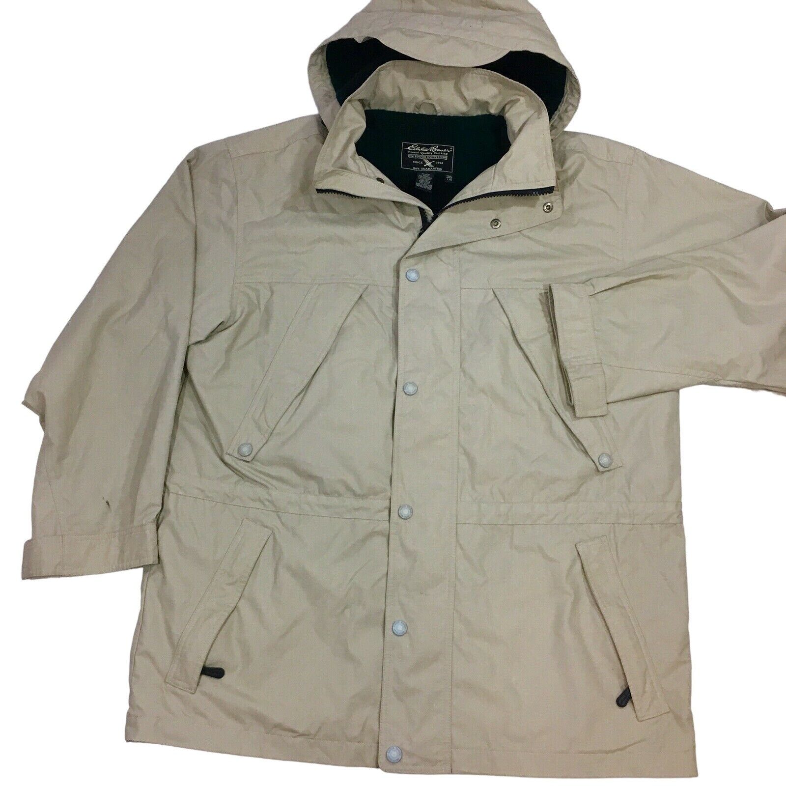 Vtg Eddie Bauer Beige WOOL Lined MOUNTAIN PARKA Jacket