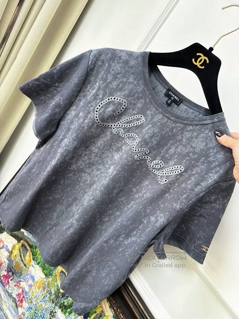 Chanel Chanel 20s spring and summer letter embroidery charcoal gr Size XS / US 0-2 / IT 36-38 - 2 Thumbnail