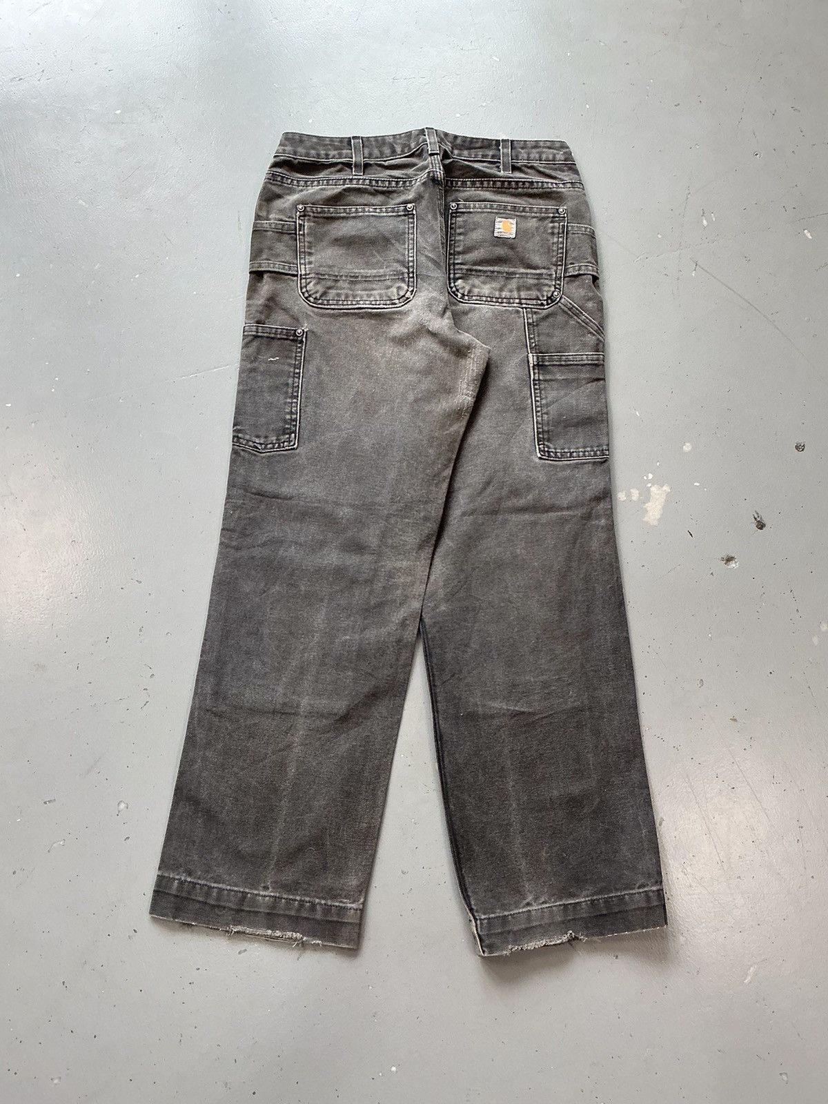 Carhartt × Vintage Vintage sunfade Carhartt B01 BLK painted double knee denim Size US 29 - 2 Thumbnail