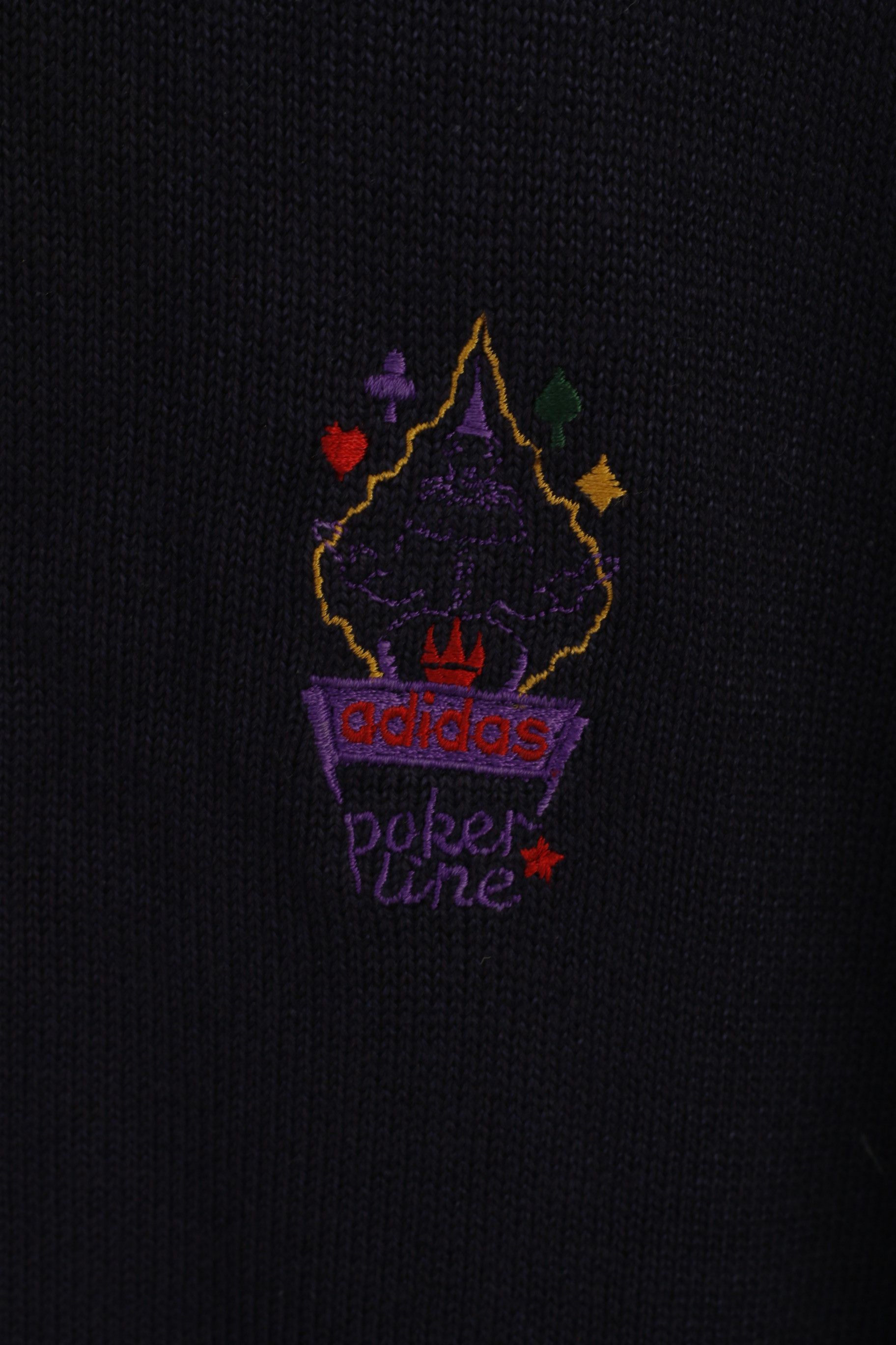 Adidas Adidas Men L Jumper Navy Cotton Poker Line Vintage 9024 Size US L / EU 52-54 / 3 - 5 Thumbnail