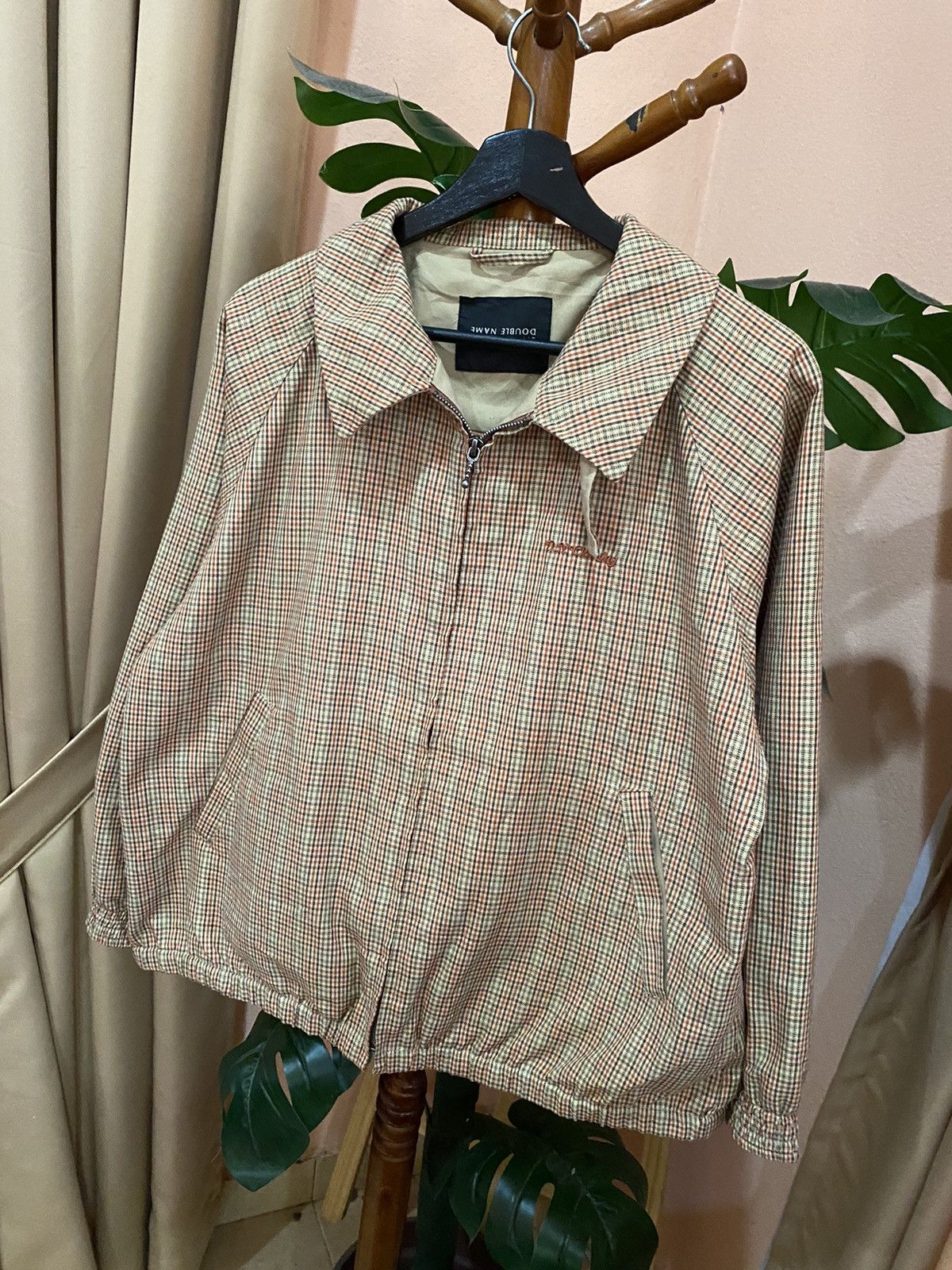Japanese Brand Double Name Vintage Plaid Zip-Up Jacket – Retro Casual Size L / US 10 / IT 46 - 4 Thumbnail