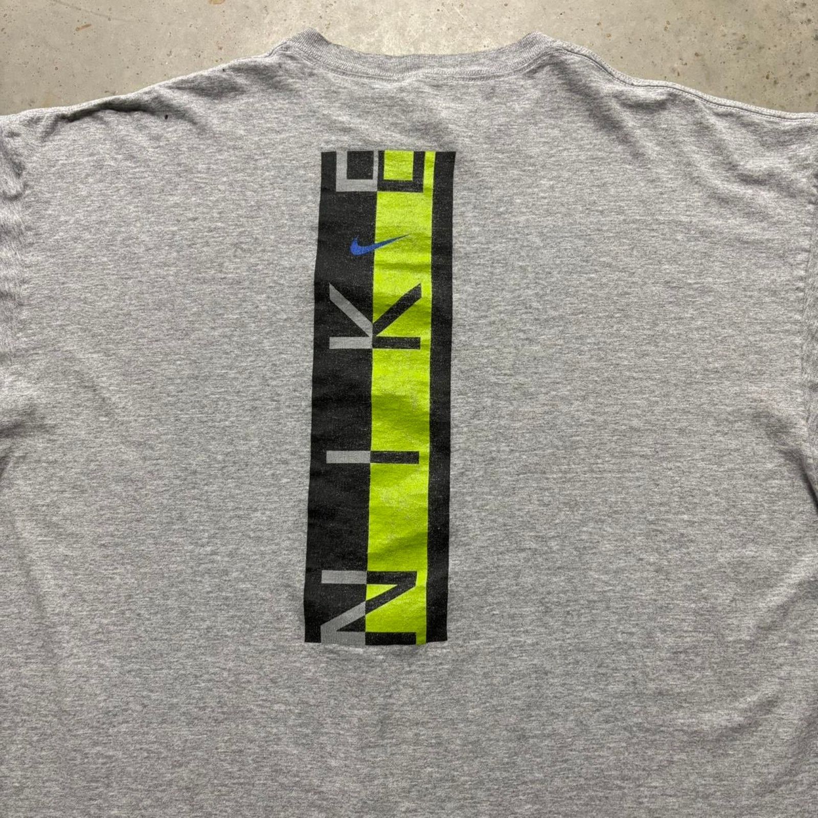 Japanese Brand × Nike × Vintage Crazy Vintage 90s Nike Neon Swoosh Logo Graphic T Shirt Size US XXL / EU 58 / 5 - 4 Thumbnail