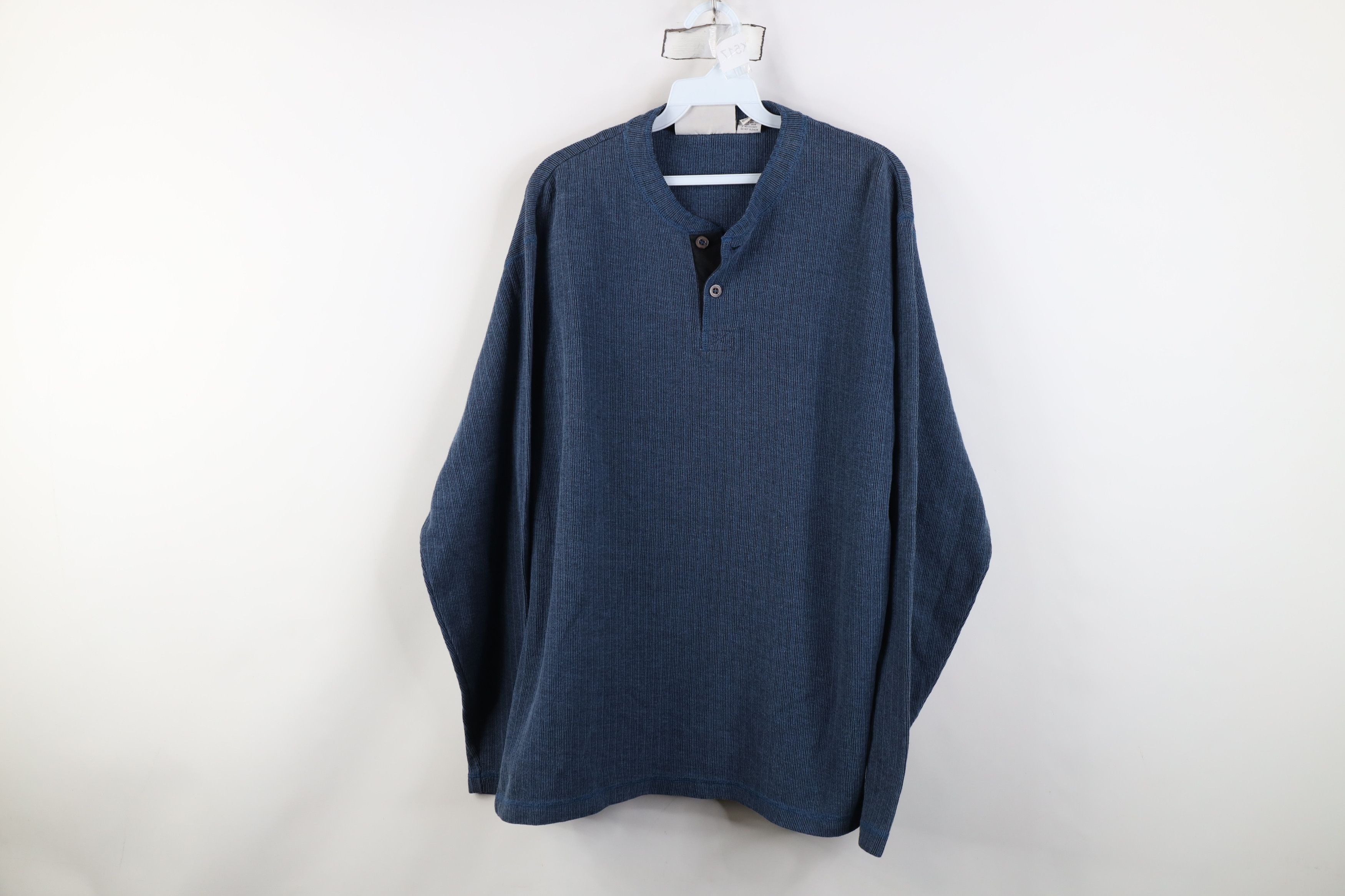 Vintage Vintage 90s Streetwear Knit Long Sleeve Henley T-Shirt Size US L / EU 52-54 / 3 - 1 Thumbnail