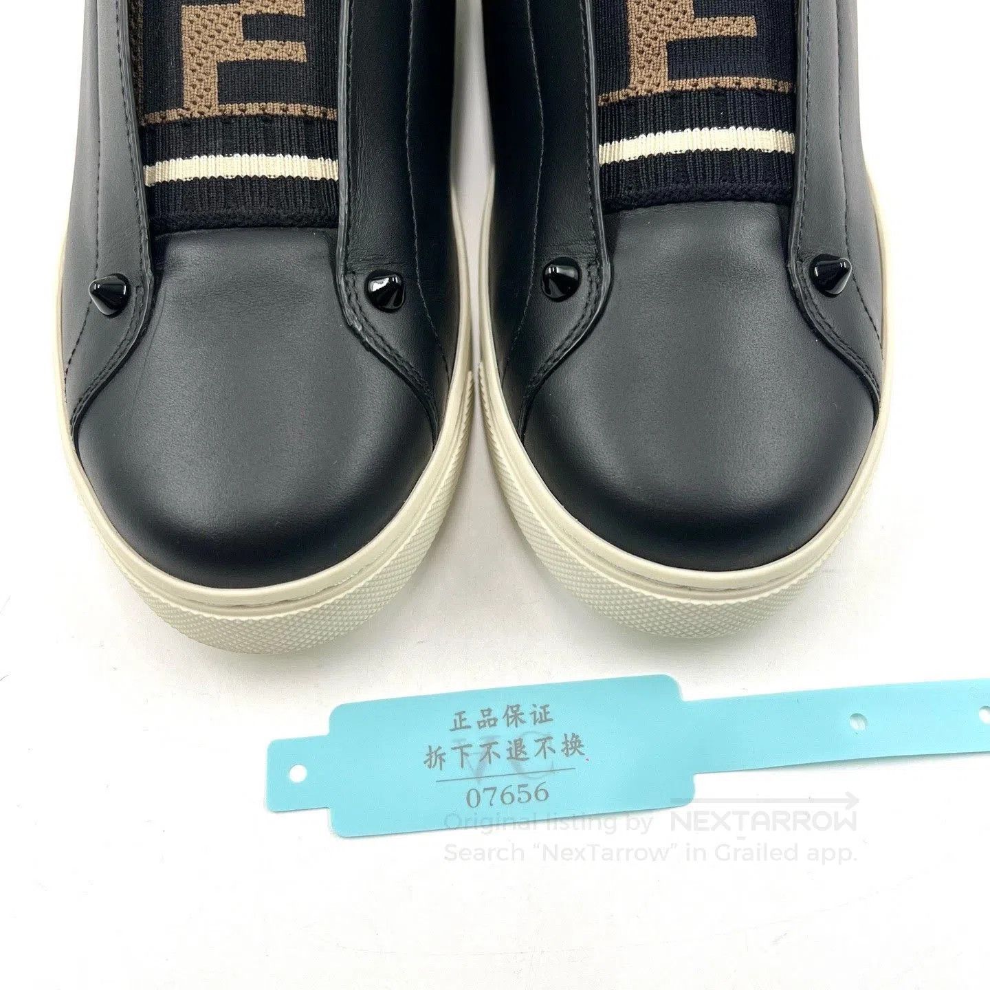 Fendi Fendi Black Leather Slip-On Low-Top Shoes. Size US 6.5 / IT 36.5 - 9 Thumbnail