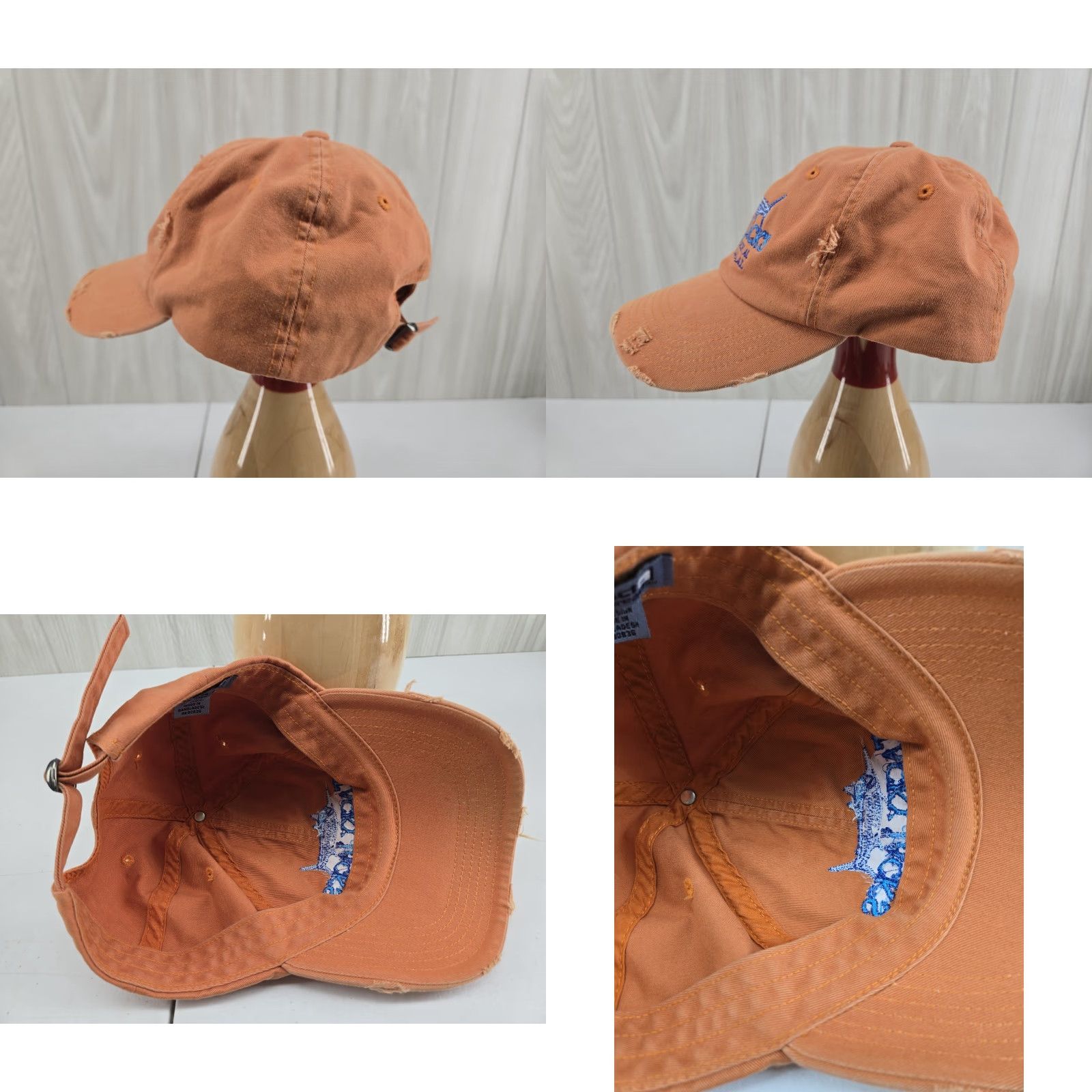Vintage District Threads Distressed Tacky Jacks Hat Strapback Headwear Orange Beach AL Baseball Cap Unisex Adults Adjustable One Size Adult Orange Size ONE SIZE - 8 Thumbnail