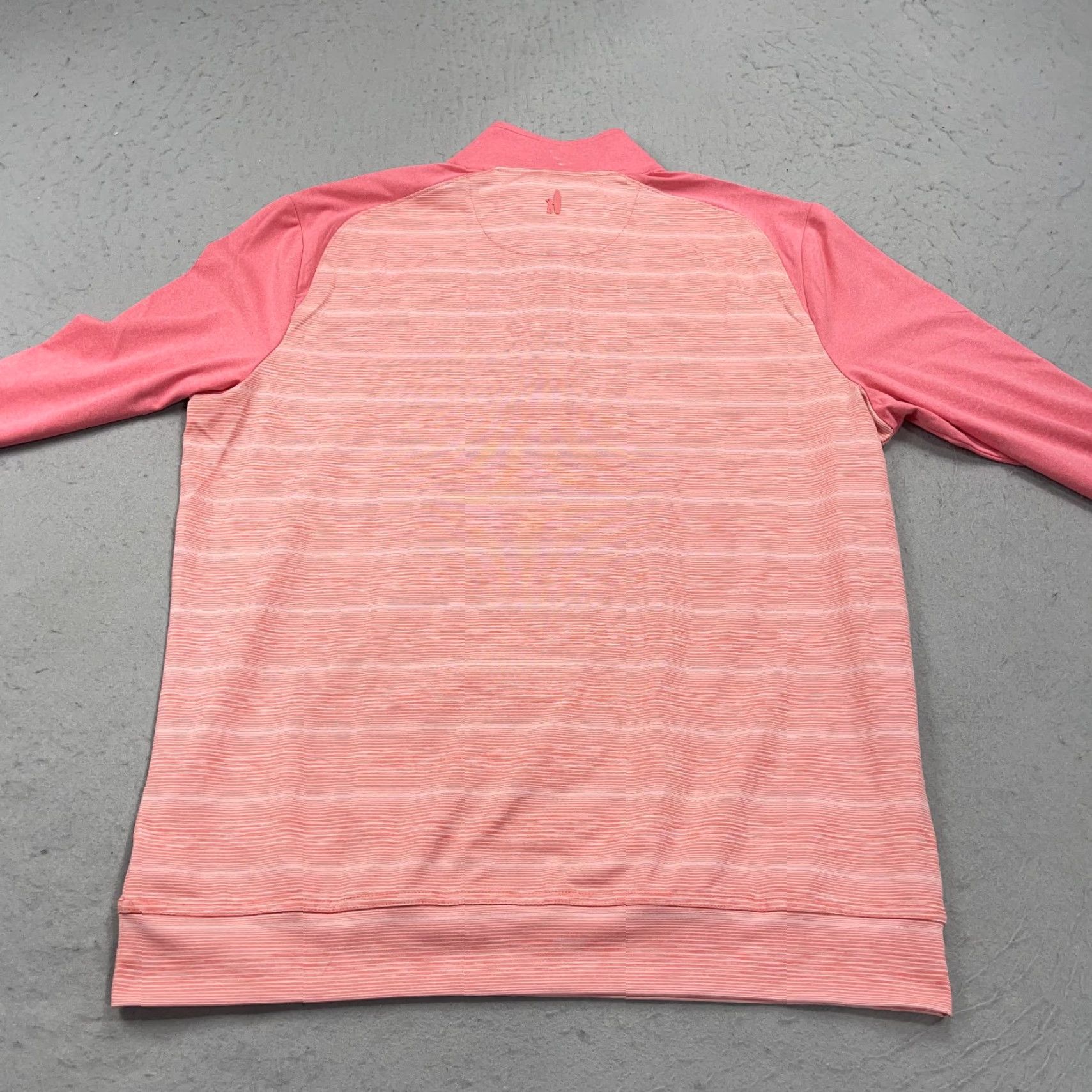johnnie-O johnnie-O Jacket Mens M Pink 1/4 Zip Stretch Golf Striped Activewear Regular Fit Long Sleeve Size US M / EU 48-50 / 2 - 5 Thumbnail