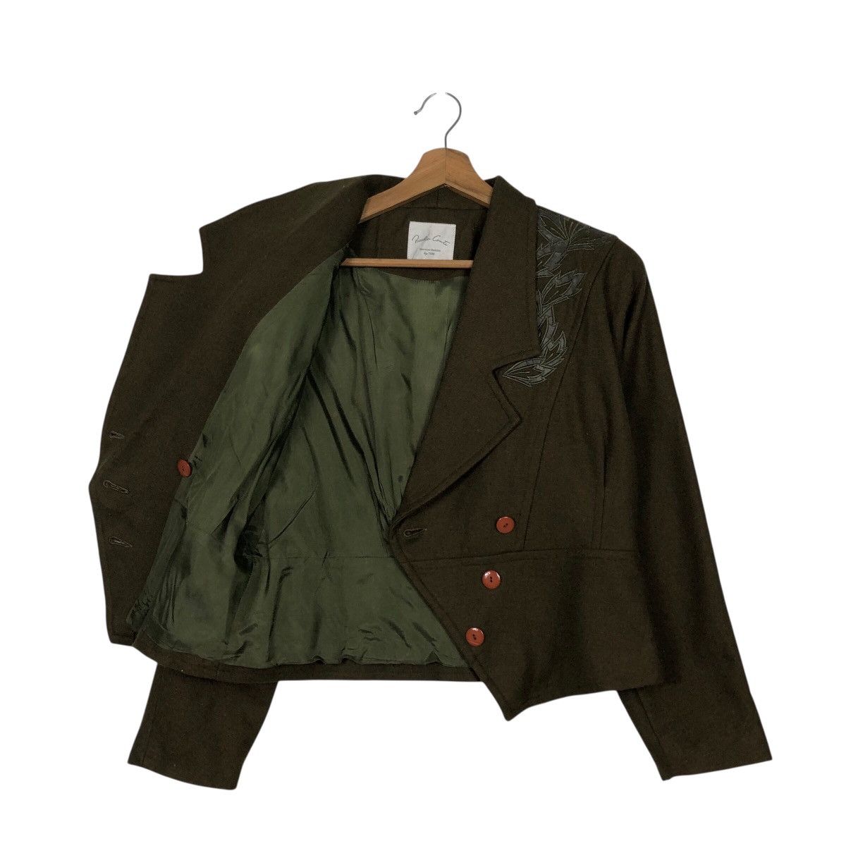 Japanese Brand 📌Vintage Cropped Wool Jacket Double Collar Piccalo Conte Size US M / EU 48-50 / 2 - 12 Thumbnail