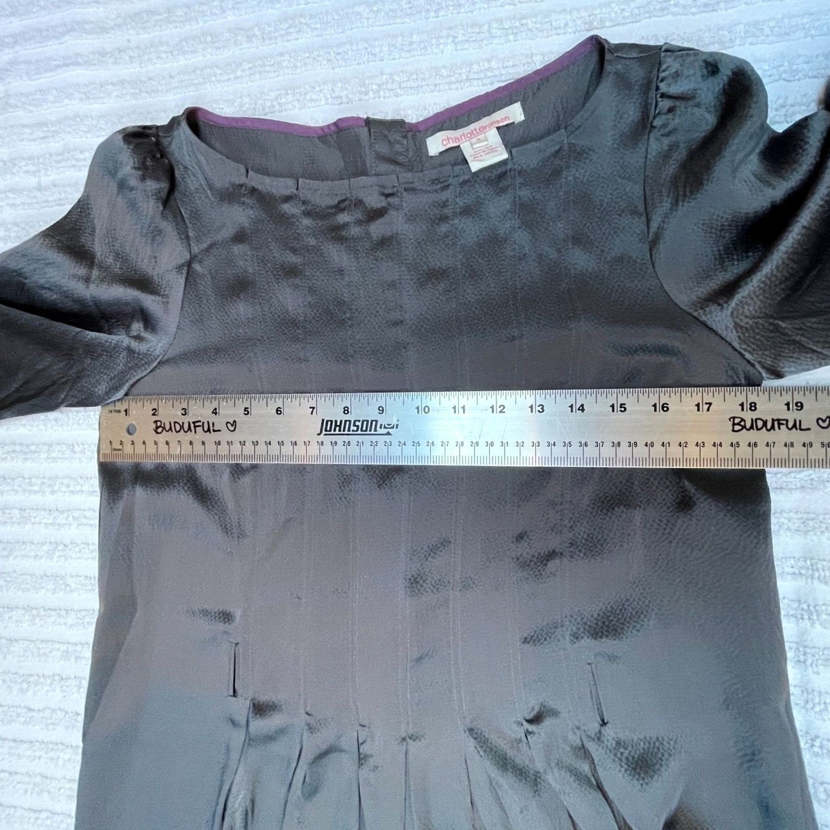 Vintage Charlotte Ronson Silk Puff Sleeve Blouse Black Small Woman Shirt Womens Blouse Puff Sleeve Silk Black Small Size S / US 4 / IT 40 - 5 Thumbnail