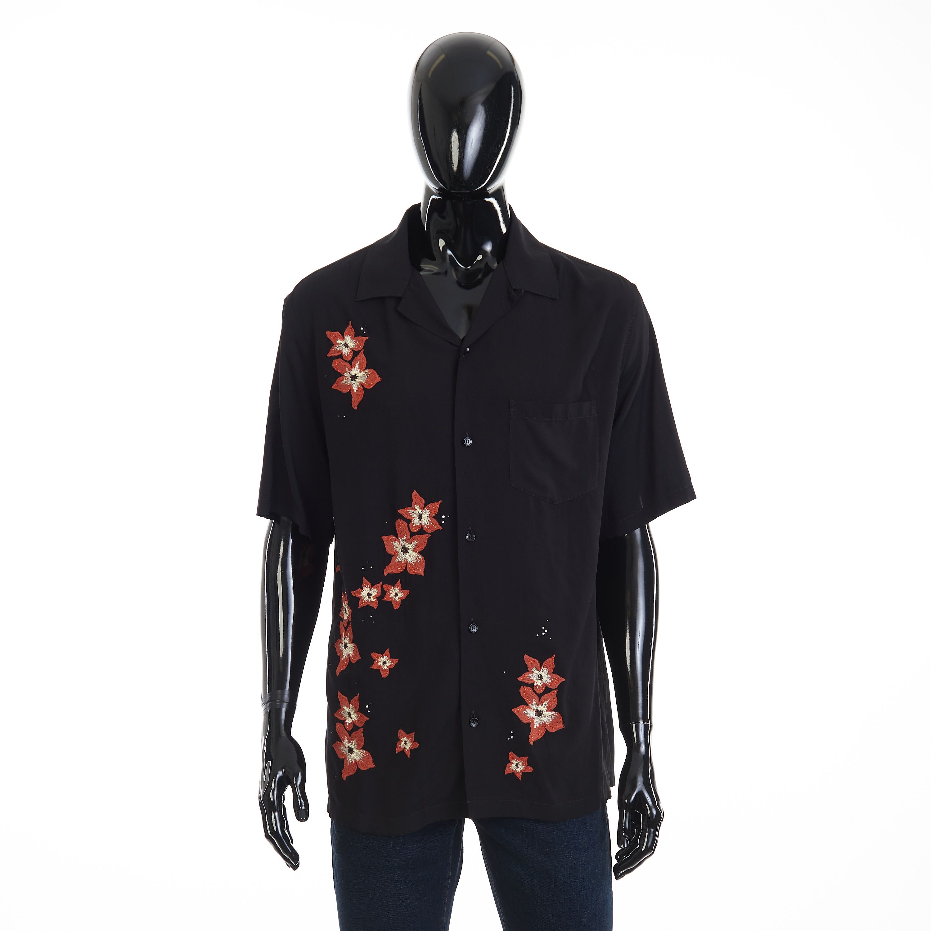 Celine Hawaiian Shirt - Hibiscus Flower Embroidery, Viscose Size US M / EU 48-50 / 2 - 1 Thumbnail