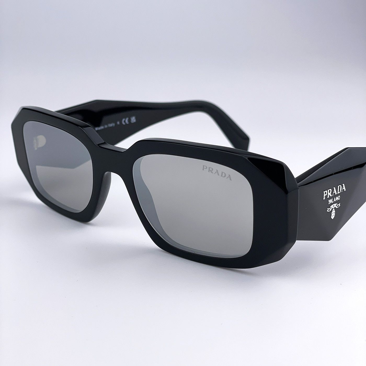 Prada NEW Prada PR17WS 1AB2B0 Black Grey Silver Square Sunglasses Size ONE SIZE - 3 Thumbnail