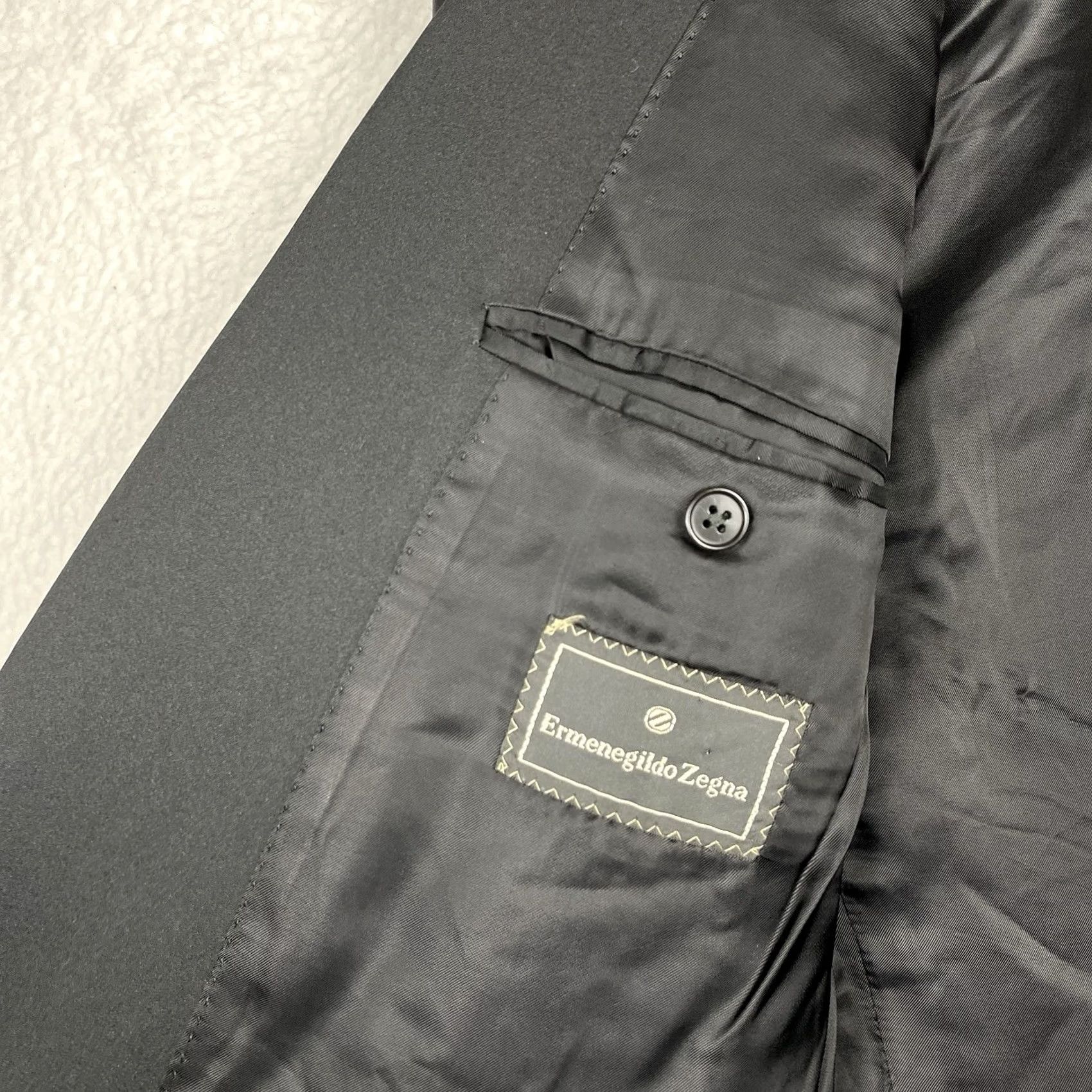 Ermenegildo Zegna VINTAGE Ermenegildo Zegna Suit Tuxedo Double Breasted Black Solid 42R Pants 38x32 Mens 90s Classic Size 42R - 4 Thumbnail