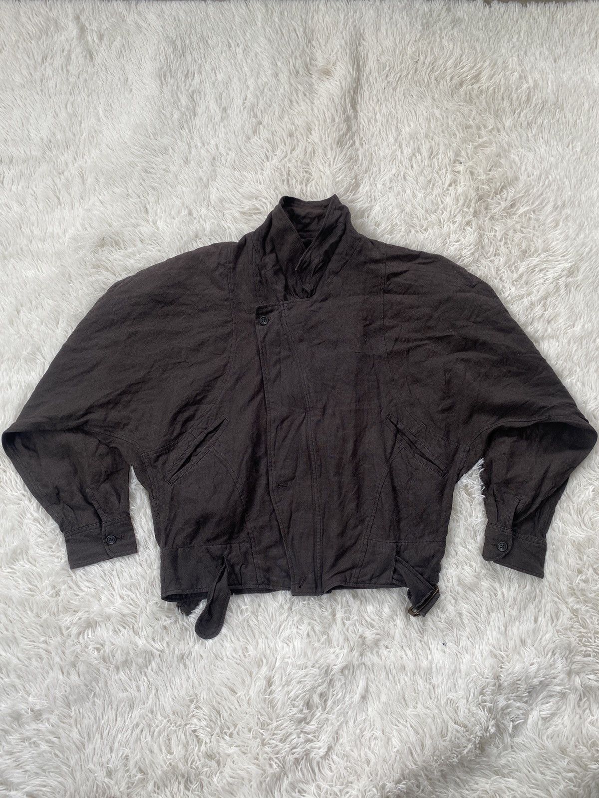 Issey Miyake 🔥RARE Jacket Bomber Linen Tete Homme Par Katoh Kazutaka Size L / US 10 / IT 46 - 2 Thumbnail