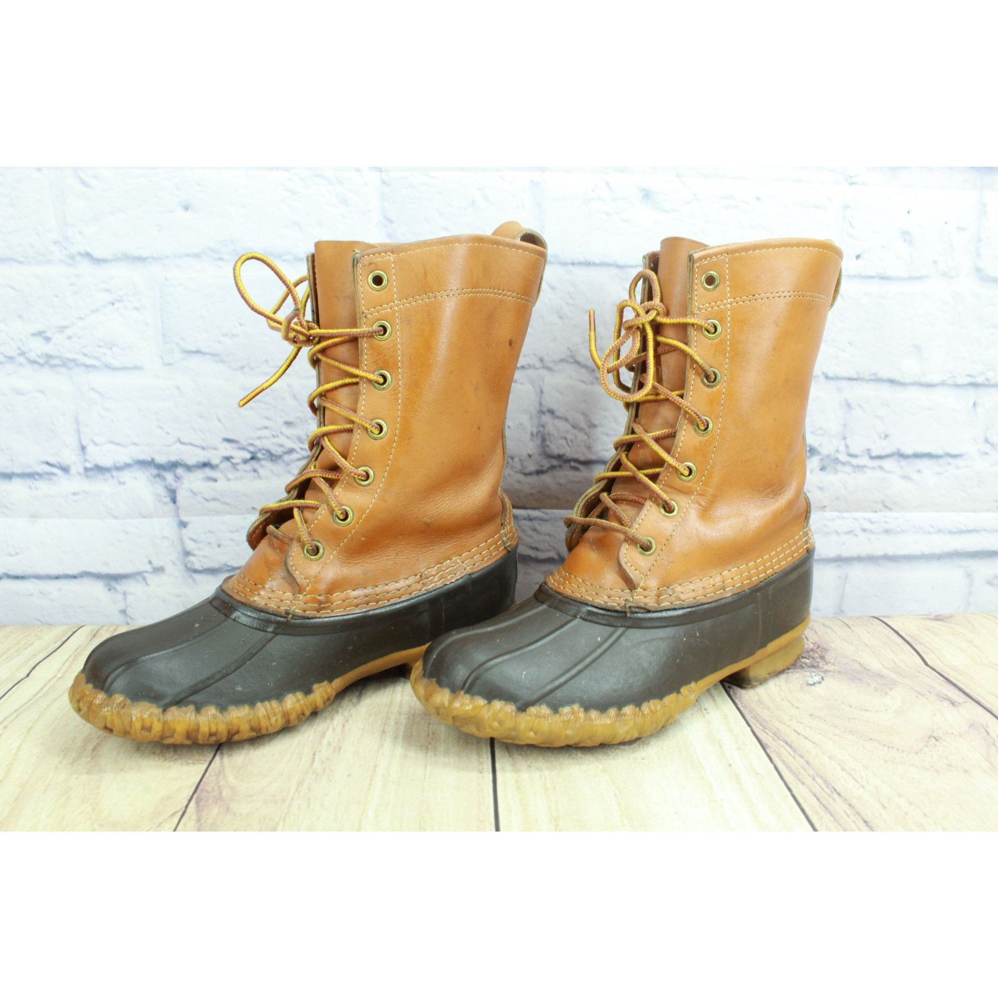 L.L. Bean Vintage LL Bean Mid-Calf Leather Duck Boots Women's 6 M Size US 6 / IT 36 - 2 Thumbnail