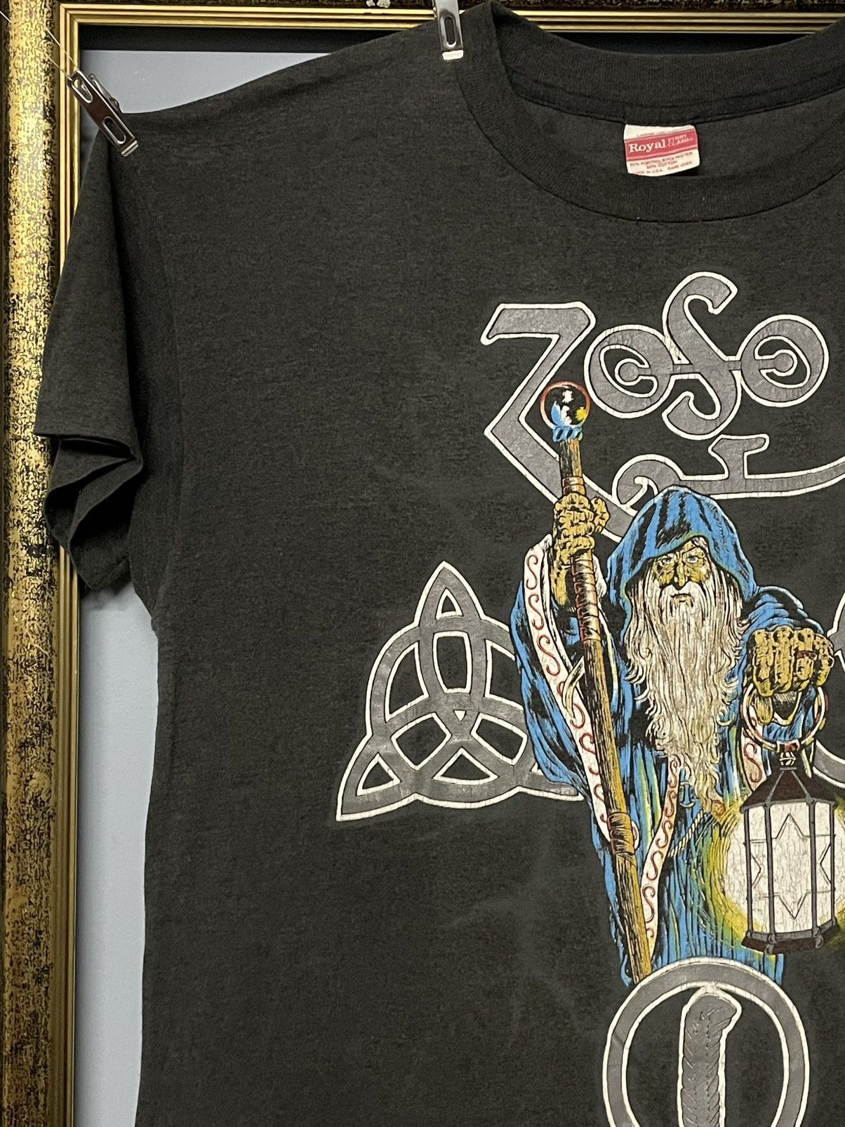 Band Tees Vintage 80s LedZeppelin Zoso Single Stitch Rare Sunfaded Tee Size US L / EU 52-54 / 3 - 4 Thumbnail
