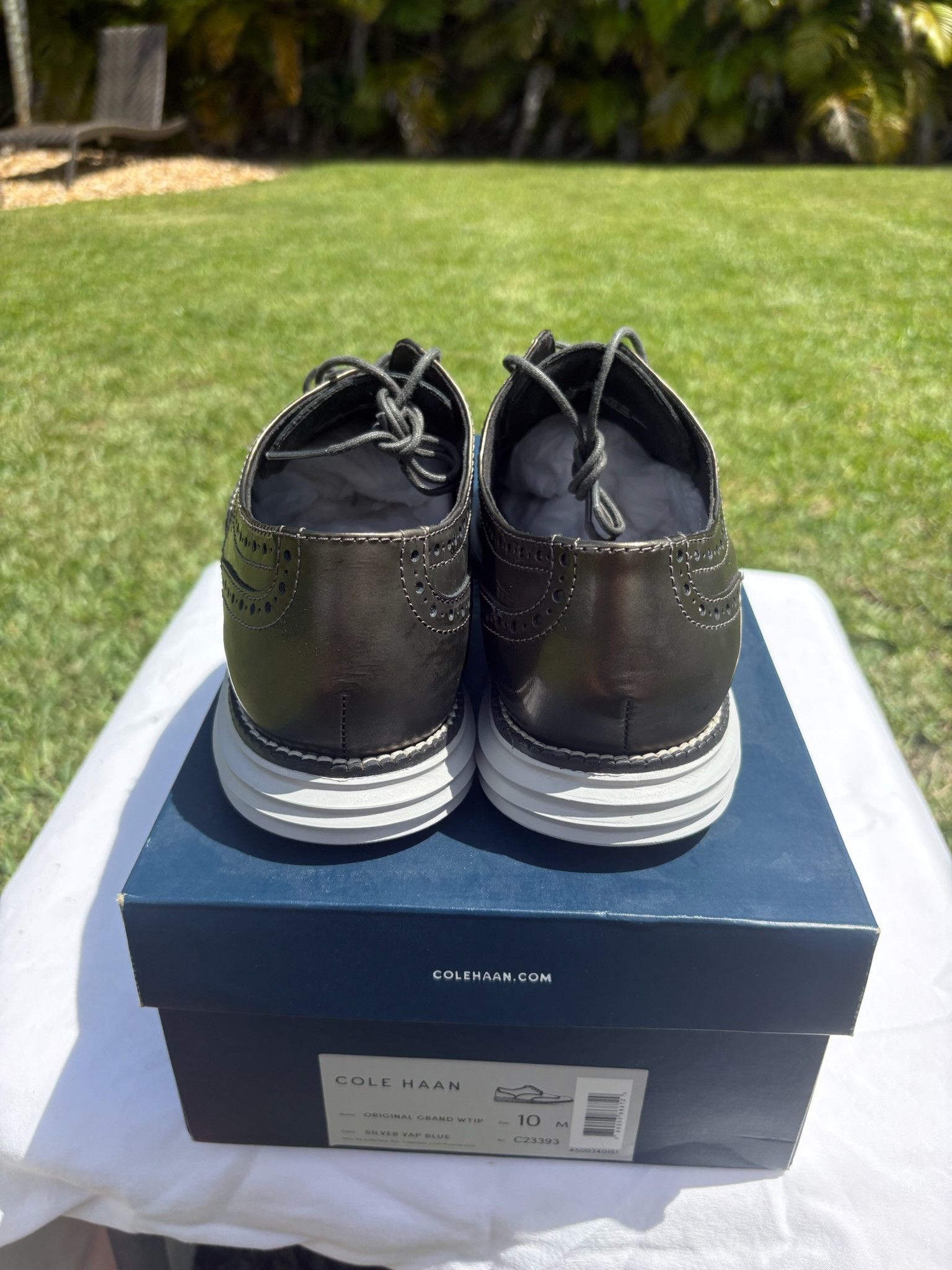 Cole Haan Cole Haan Silver Wingtip Dress Shoes Size US 10 / EU 43 - 5 Thumbnail