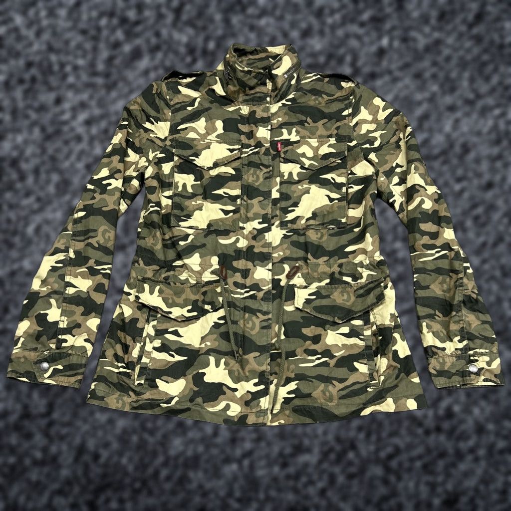 Levi's VINTAGE Levi's Jacket Womens S Camouflage Military Field Full Zip Pockets M-65 Size S / US 4 / IT 40 - 1 Thumbnail