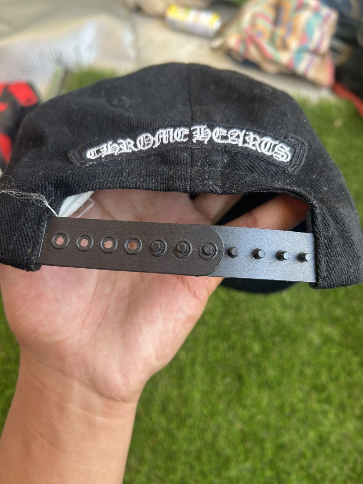 Chrome Hearts Chrome Hearts Black Waxed Denim Cross Hat Size ONE SIZE - 3 Thumbnail