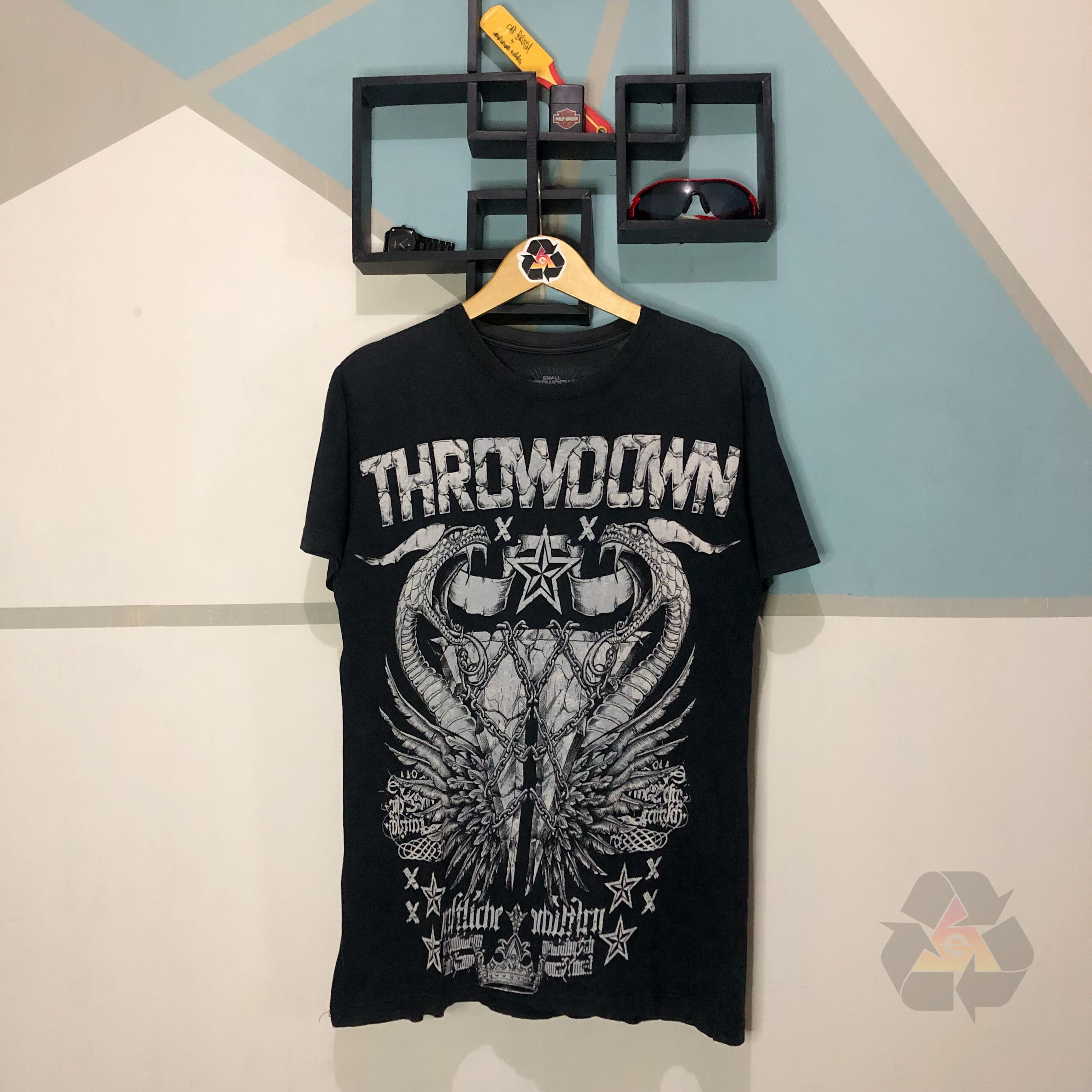 Affliction Vintage Throwdown Nate Biaz Big Logo T-Shirt Y2K Size US L / EU 52-54 / 3 - 2 Thumbnail