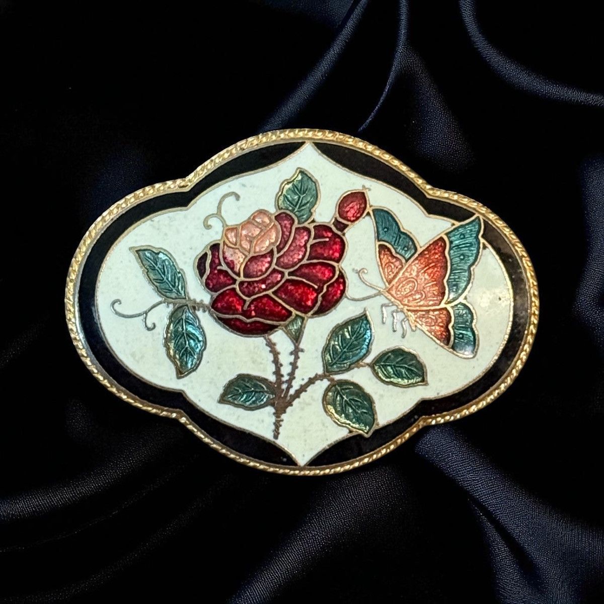 Vintage Vintage floral cloisonné scarf clip Size ONE SIZE - 1 Thumbnail