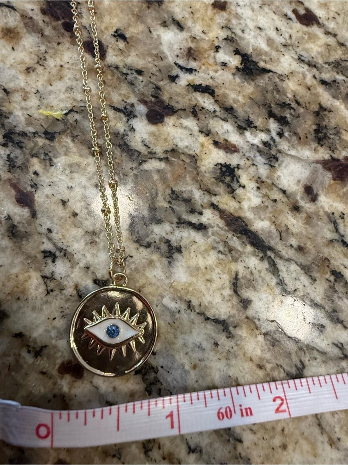 Other Evil eye necklace gold tone adjustable chain lobster clasp Size ONE SIZE - 7 Thumbnail