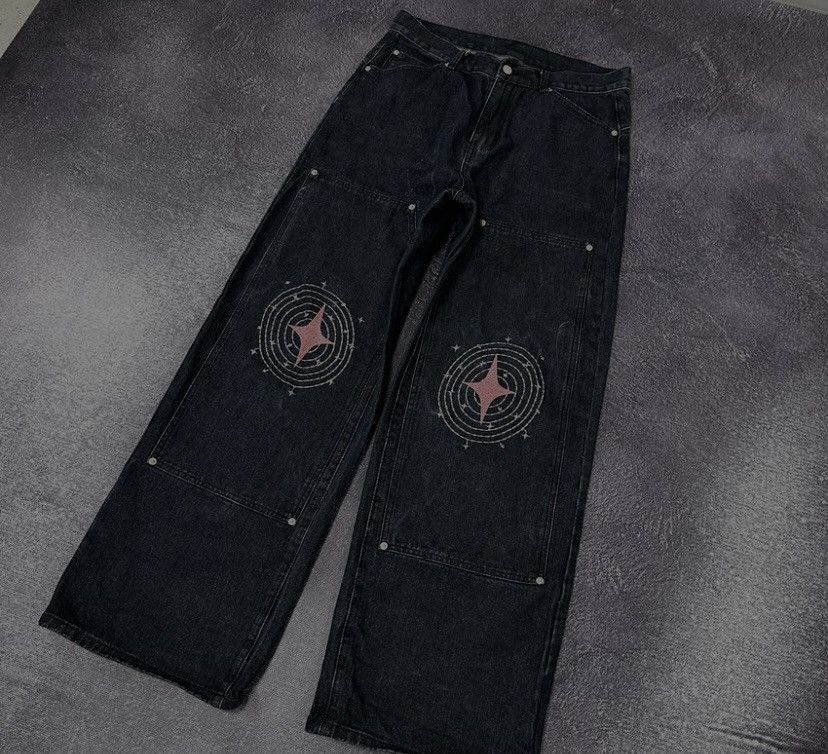 Vintage Vintage Skate Double Knee Y2K Embroidered Hype Baggy Jeans Size US 32 / EU 48 - 4 Thumbnail