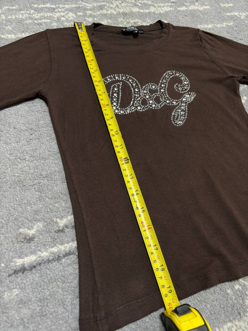 Dolce & Gabbana 👕 D&G Long Sleeve Top — Brown Rhinestone Logo Edition Size S / US 4 / IT 40 - 8 Thumbnail