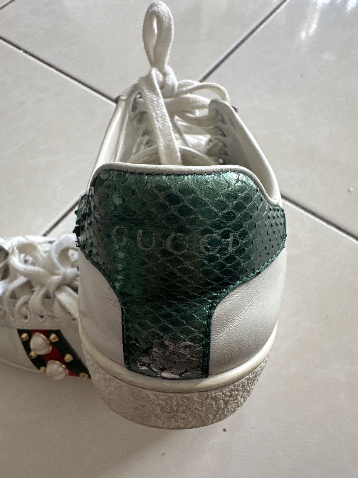 Gucci Gucci Japan Limited pearl low top sneakers Size US 7.5 / IT 37.5 - 5 Thumbnail