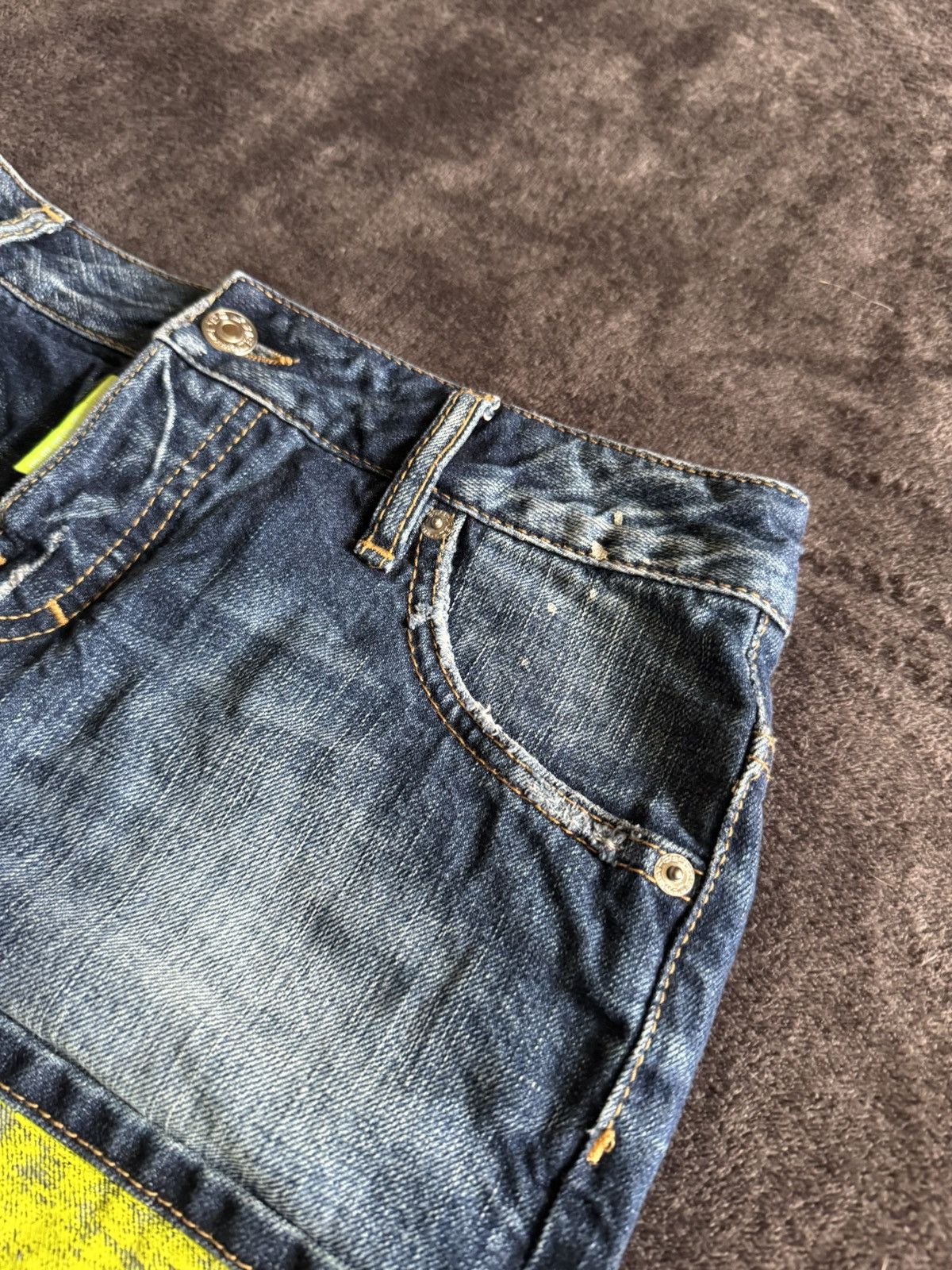 Dsquared2 Dsquared2 vintage denim mini skirt green painted rare Size 36" / US 14 / IT 50 - 5 Thumbnail