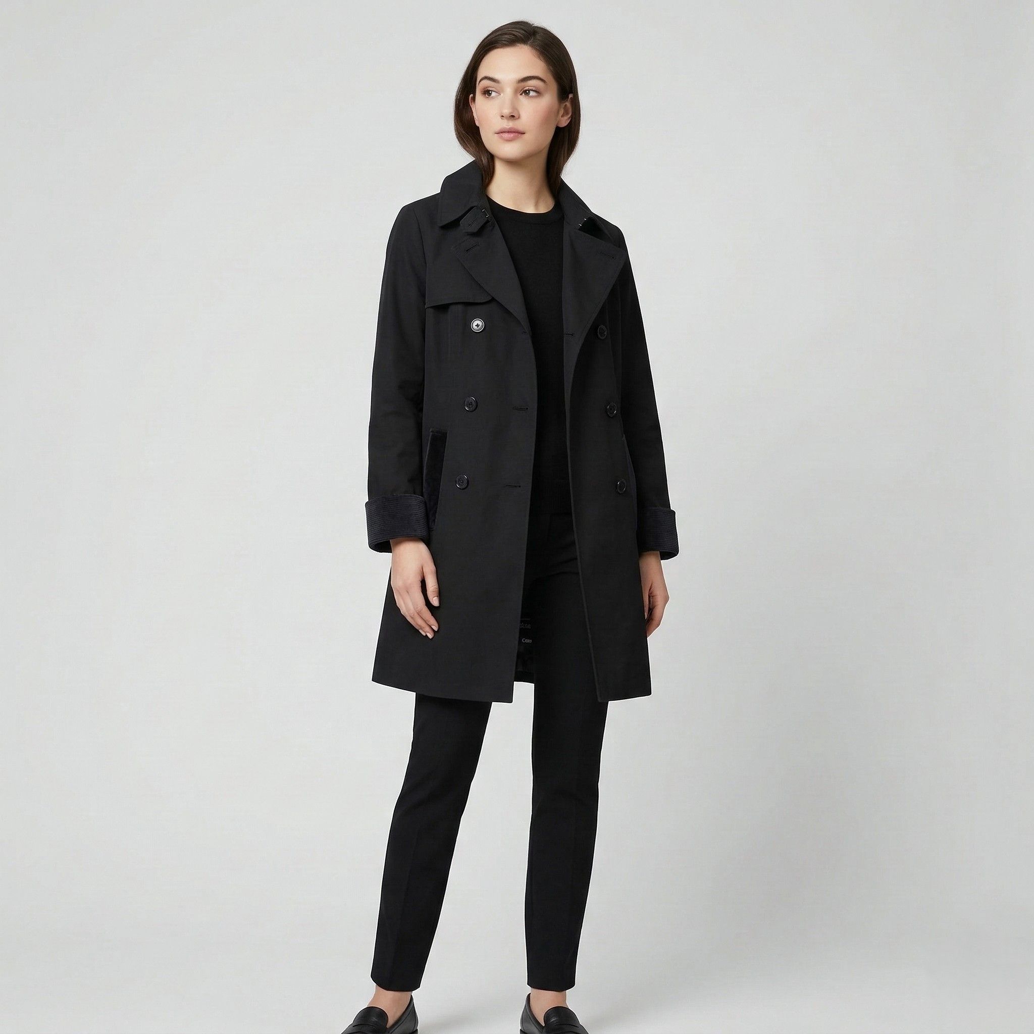Vintage Fenno-Sport Women 38 M Coat Black Double Breasted 10989 Size XS / US 0-2 / IT 36-38 - 1 Thumbnail