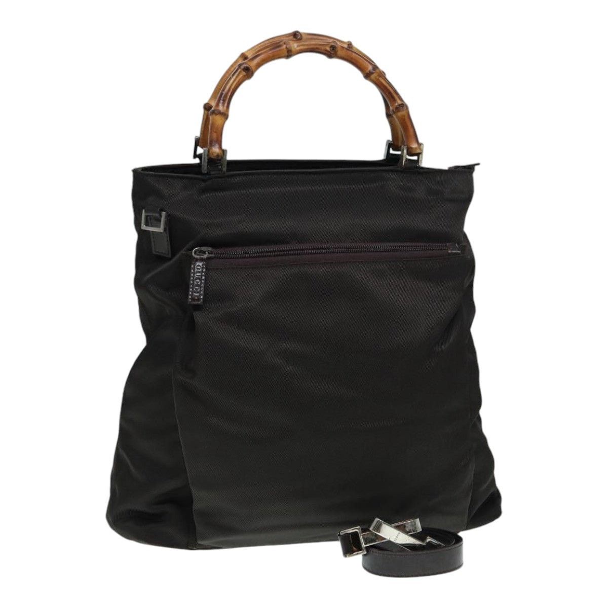 Gucci GUCCI Bamboo Handbag Nylon Khaki Size ONE SIZE - 1 Thumbnail