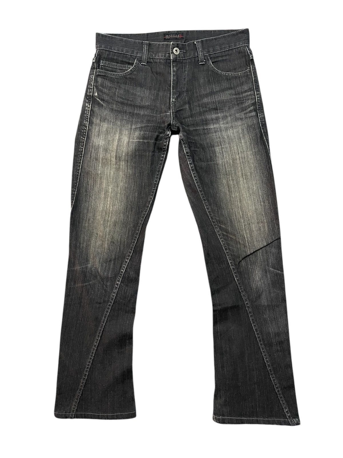Japanese Brand × Le Grande Bleu (L.G.B.) × Morgan Homme 90s Flare Morgan De Toi Homme Spiral Cut Denim Jeans Size US 32 / EU 48 - 2 Thumbnail