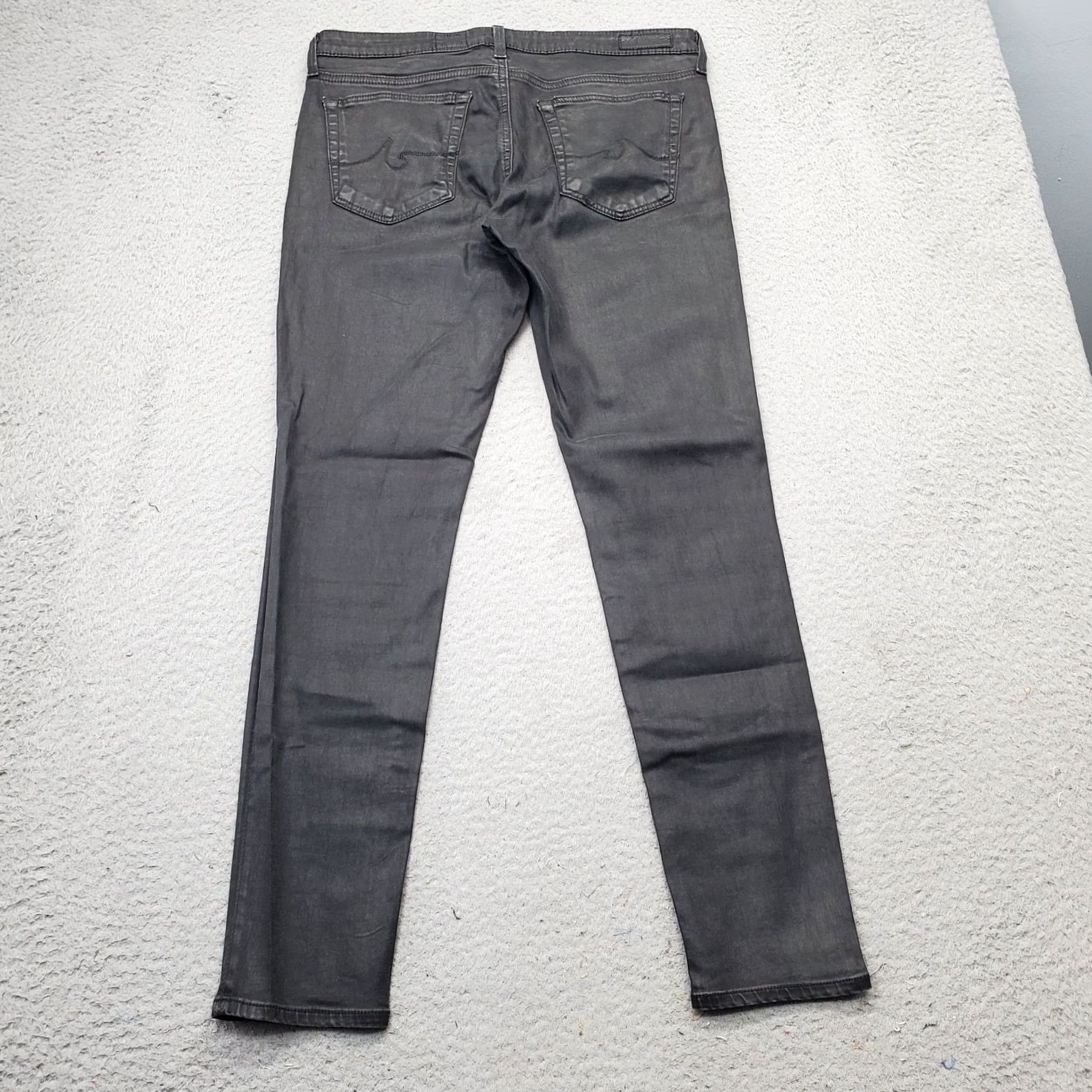 Denime AG Adriano Goldschmied Jeans Women's 30R Black Denim Cotton Super Skinny Size 30" / US 8 / IT 44 - 2 Thumbnail