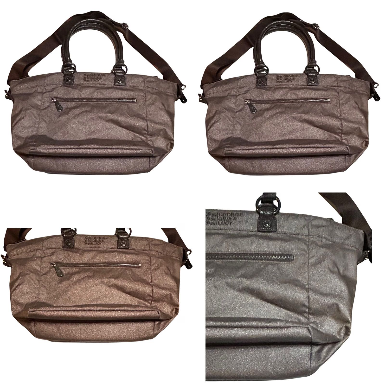 George Gina & Lucy George Gina & Lucy Crossbody Purse Bag GGL Model Tomcat Metallic Brown Handbag Size ONE SIZE - 9 Thumbnail