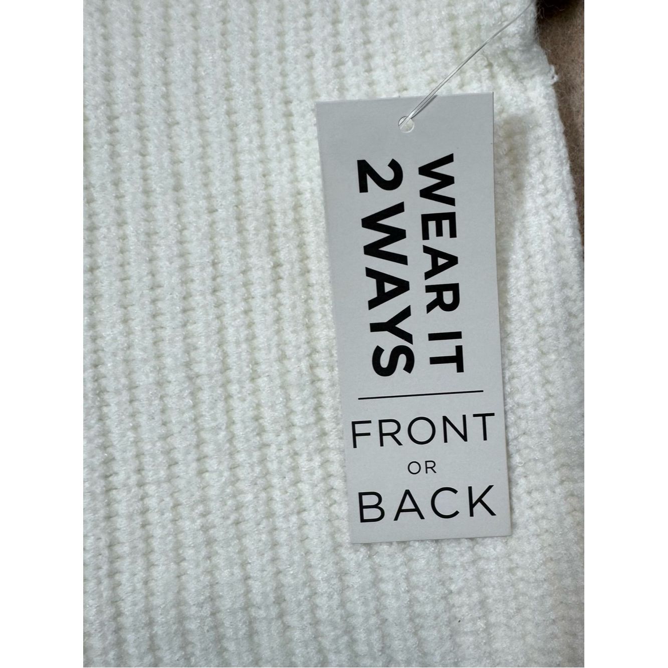 Aeropostale NWT New Aéropostale Ribbed Reversible Tie White Cardigan Si Size L / US 10 / IT 46 - 7 Thumbnail