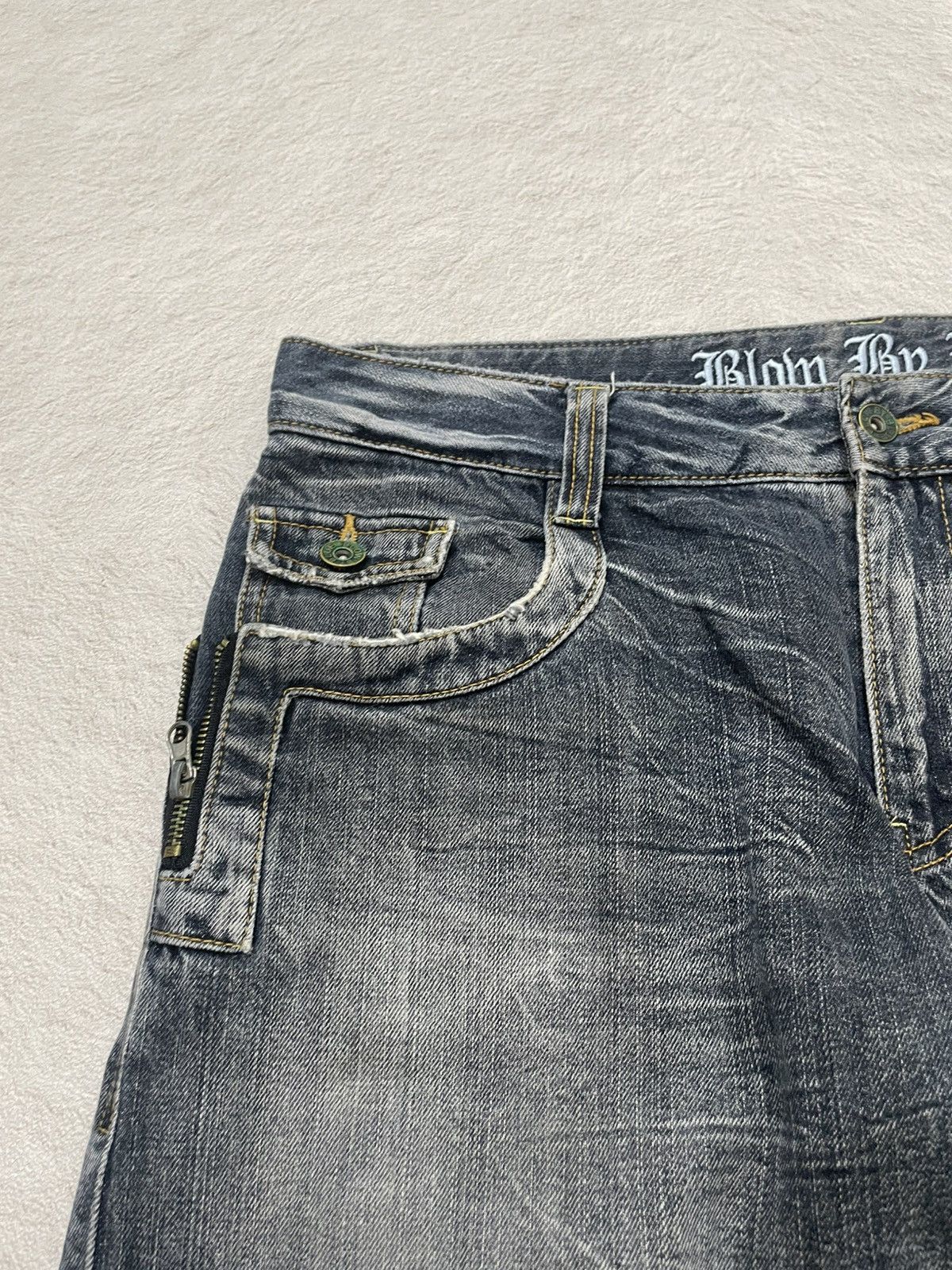 Japanese Brand 2000s Blow Flare Denim Heavy Fade Bootcut Jeans If6was9 LGB Size US 26 / EU 42 - 4 Thumbnail